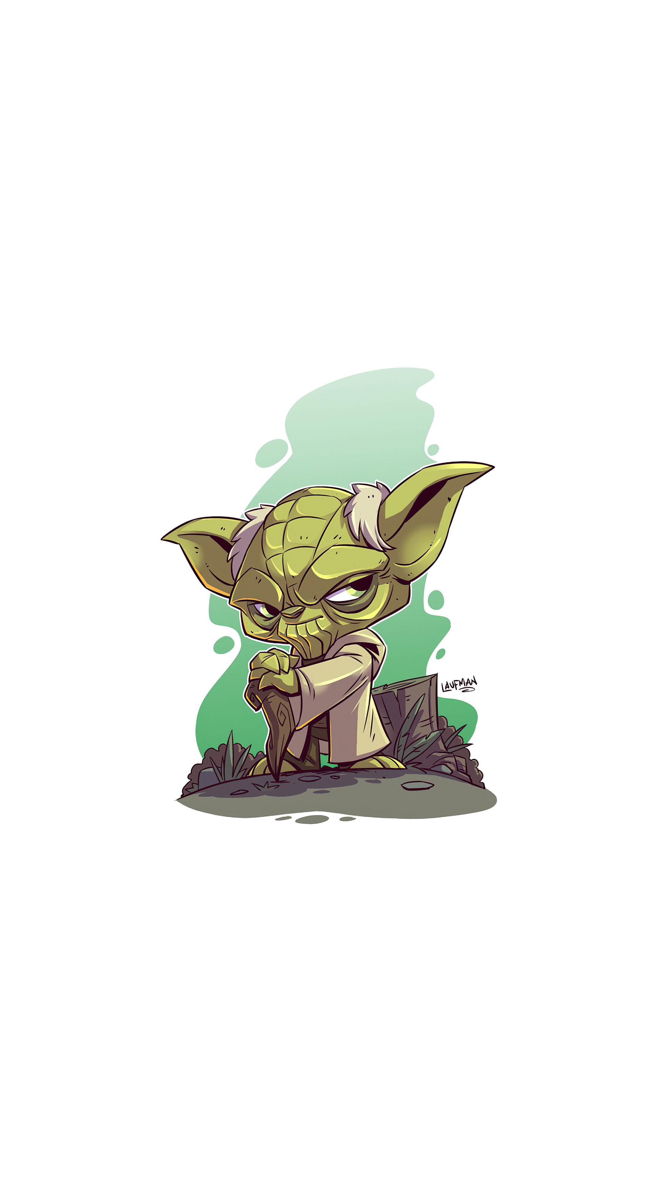 Yoda from Star Wars minimalist artwork HD Phone Wallpaper