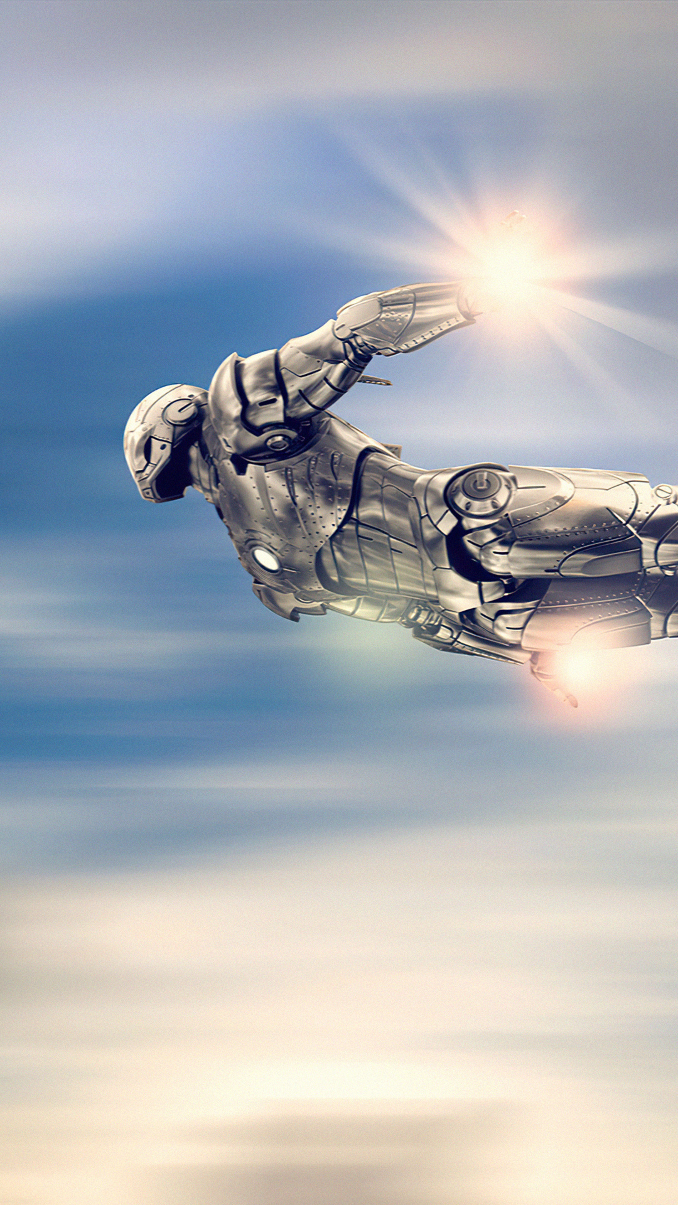 Iron Man flying in the sky HD Phone Wallpaper
