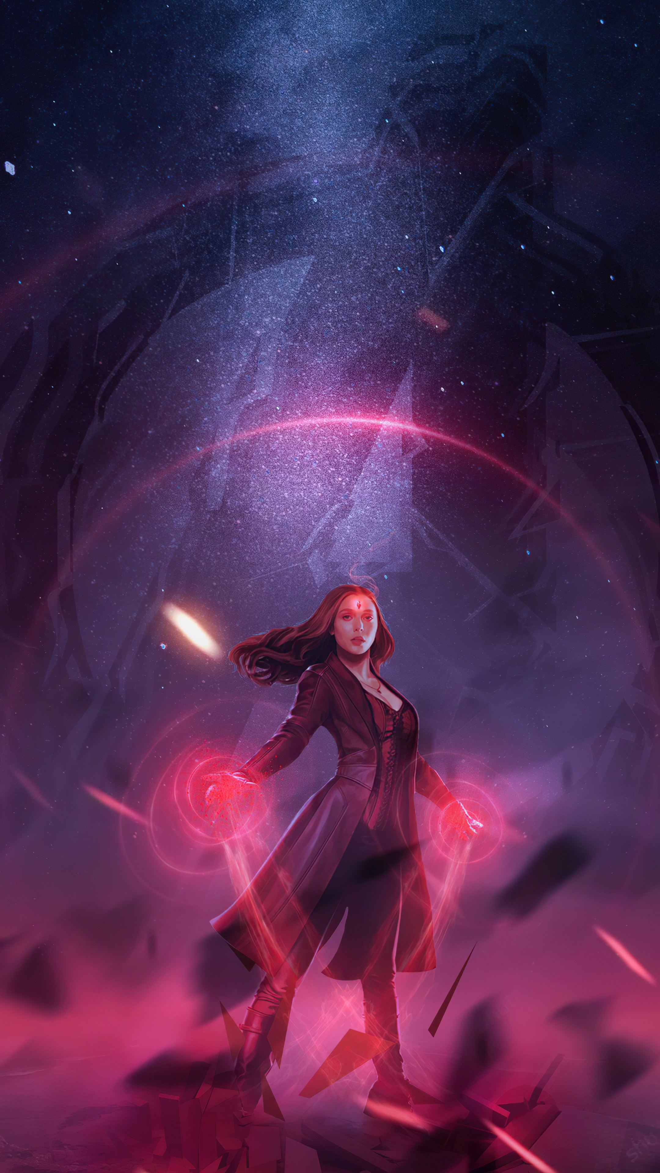 Scarlet Witch artwork 4K HD Phone Wallpaper
