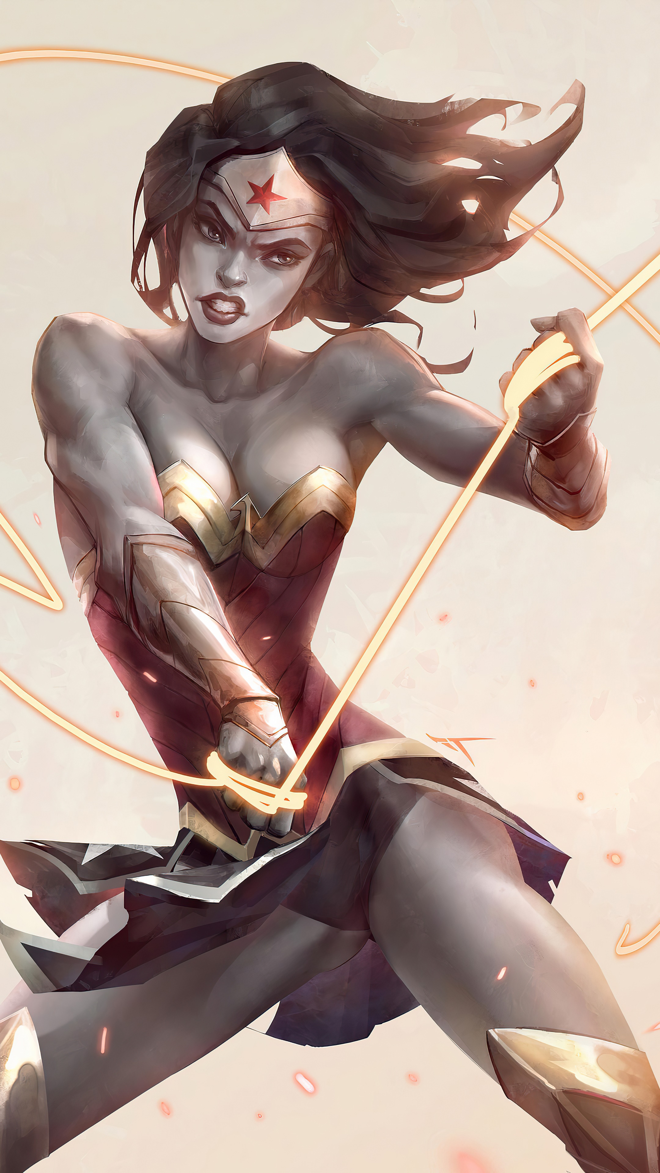 Wonder Woman with Lasso of Truth HD Phone Wallpaper