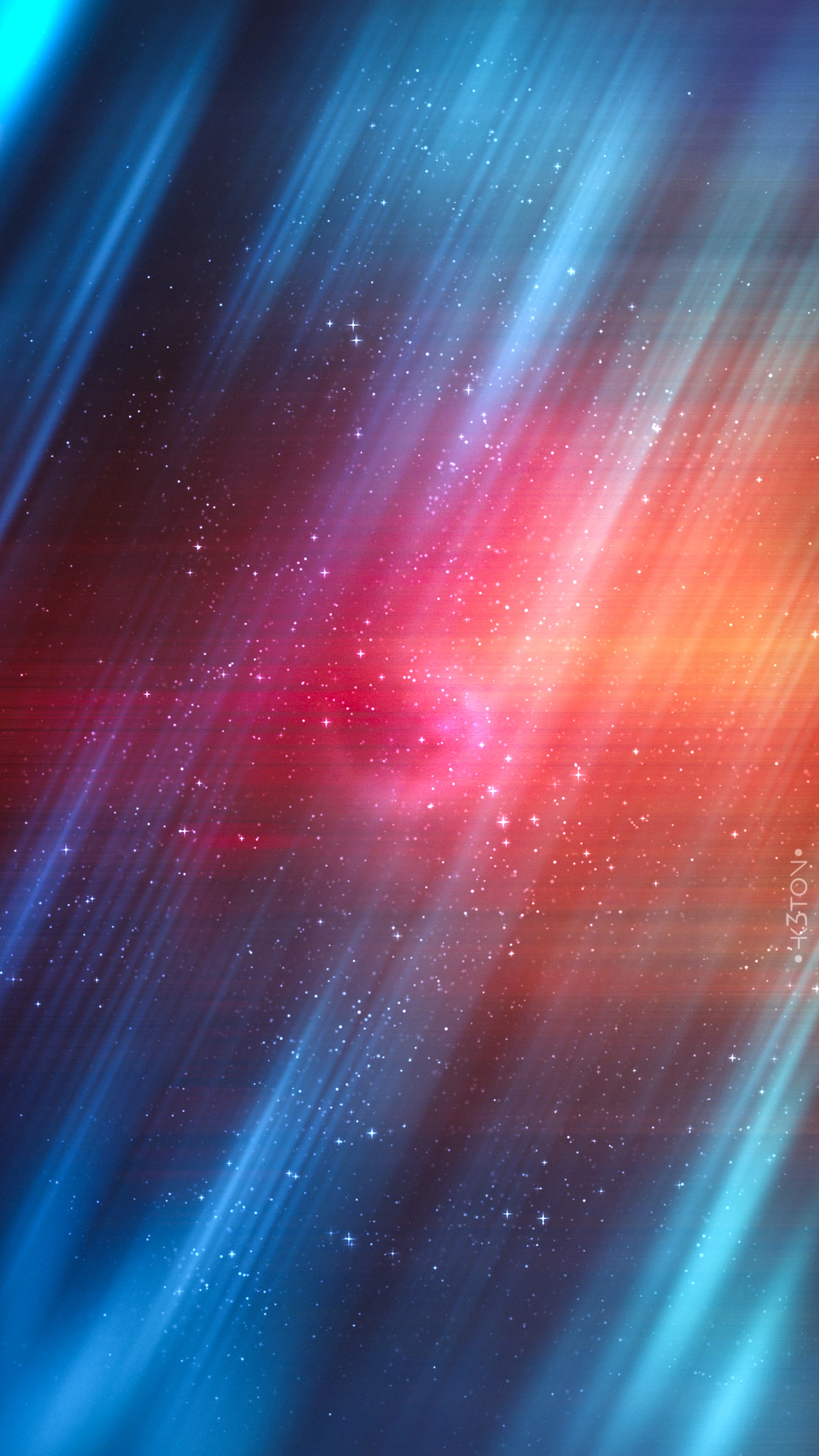 Abstract digital art with colorful streaks and stars HD Phone Wallpaper