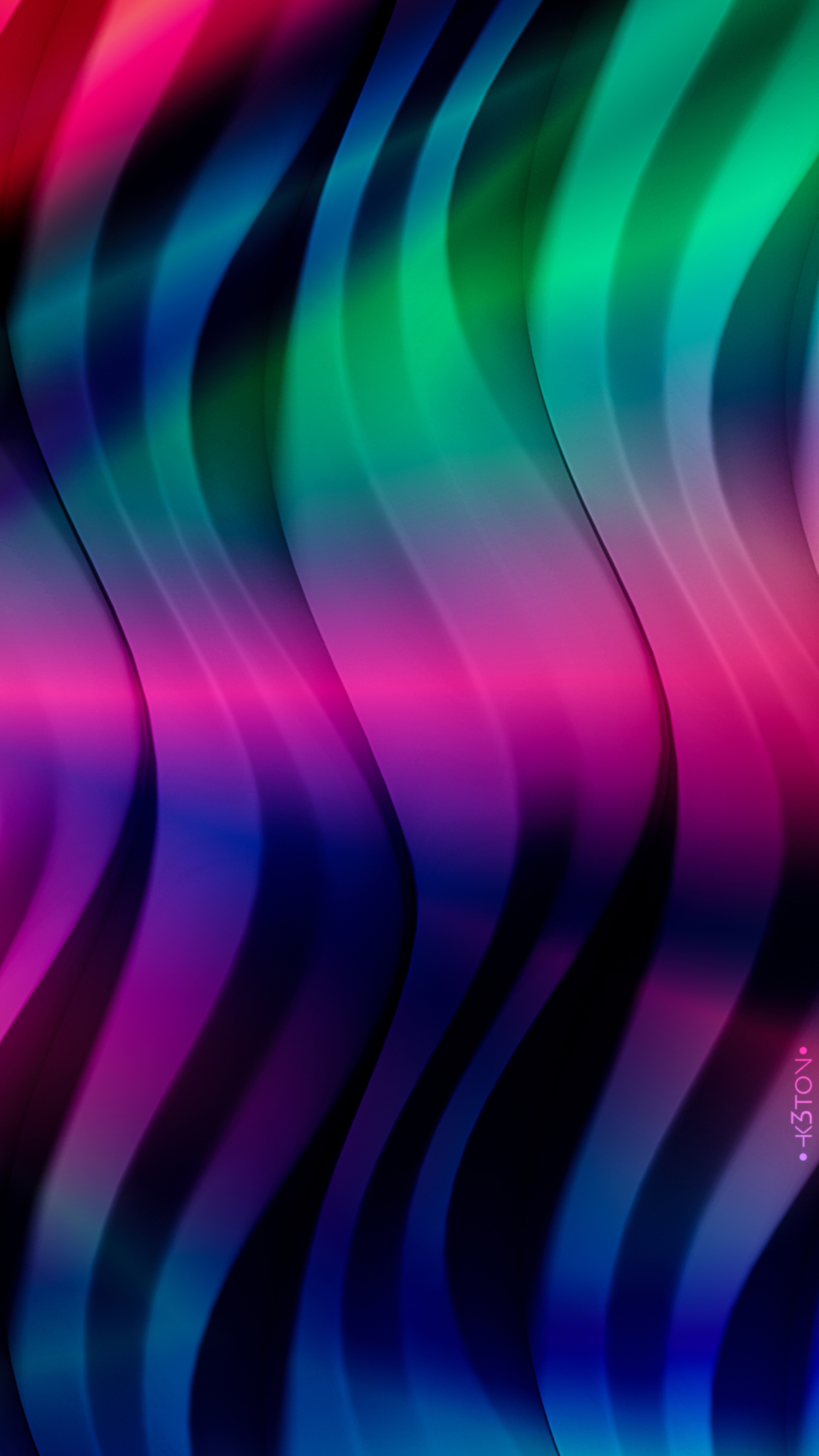 Abstract digital art with colorful wavy lines HD Phone Wallpaper