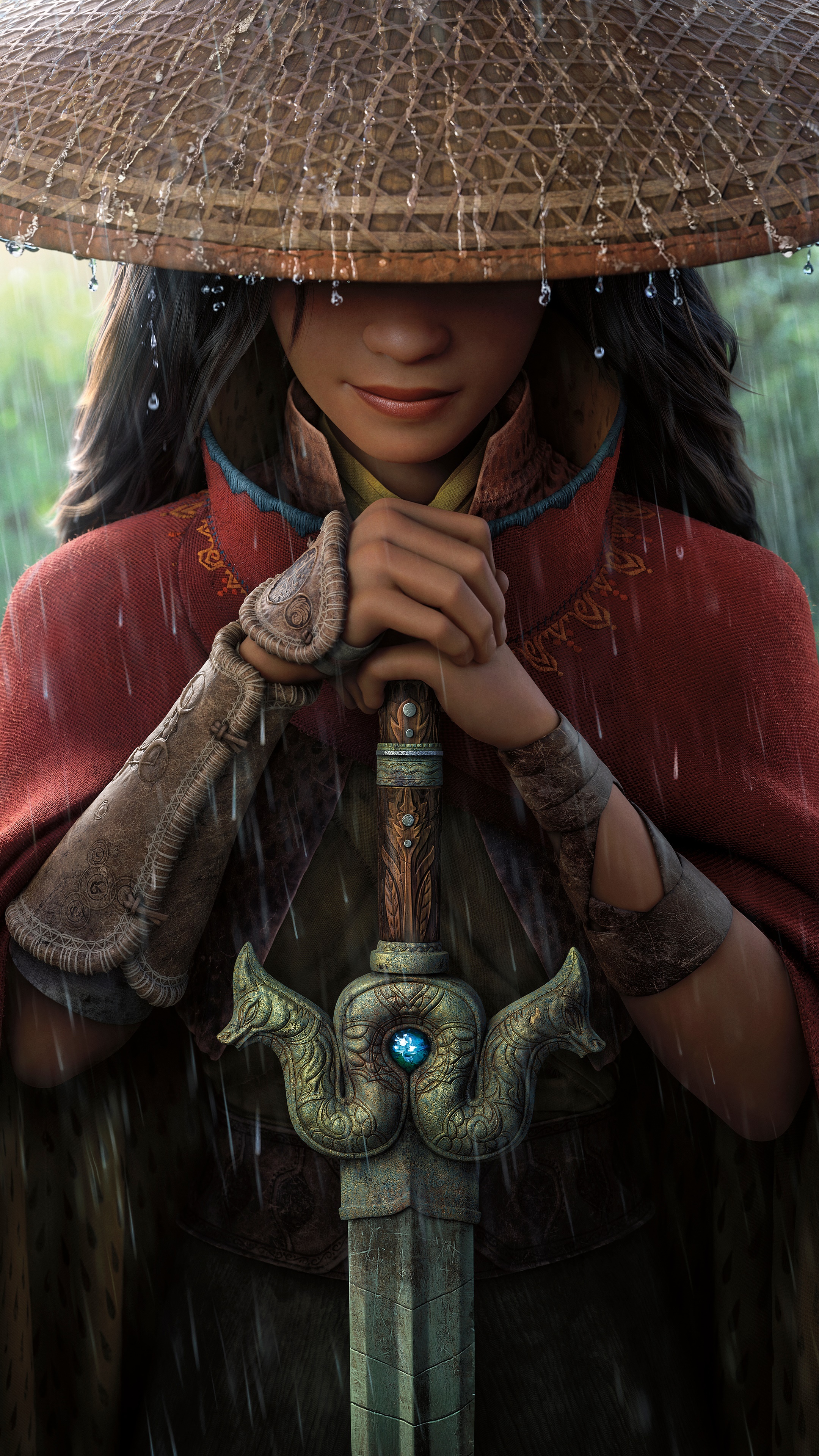 Raya from Raya and the Last Dragon holding a sword HD Phone Wallpaper