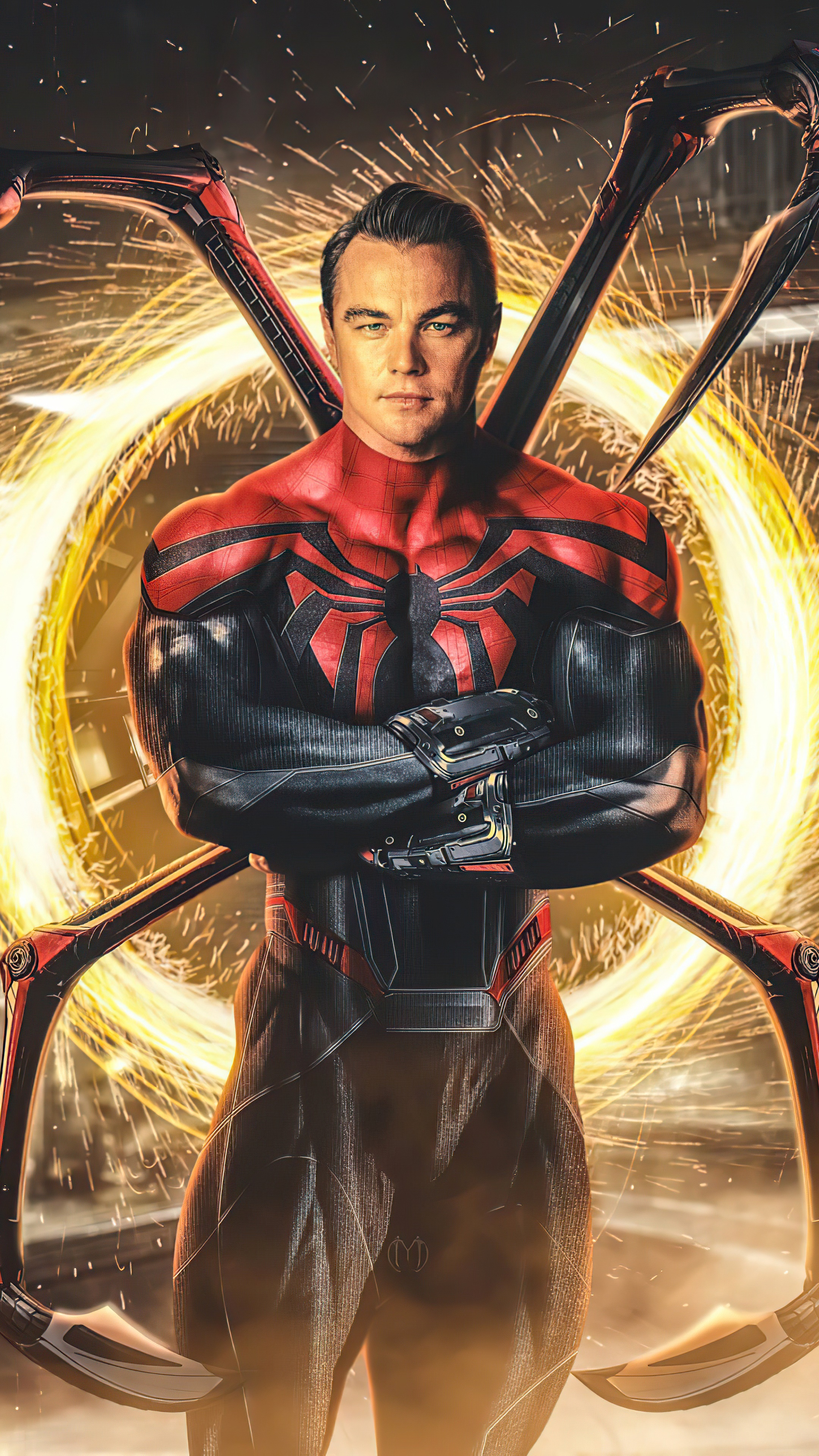 Leonardo DiCaprio as Spider-Man from Artwork HD Phone Wallpaper