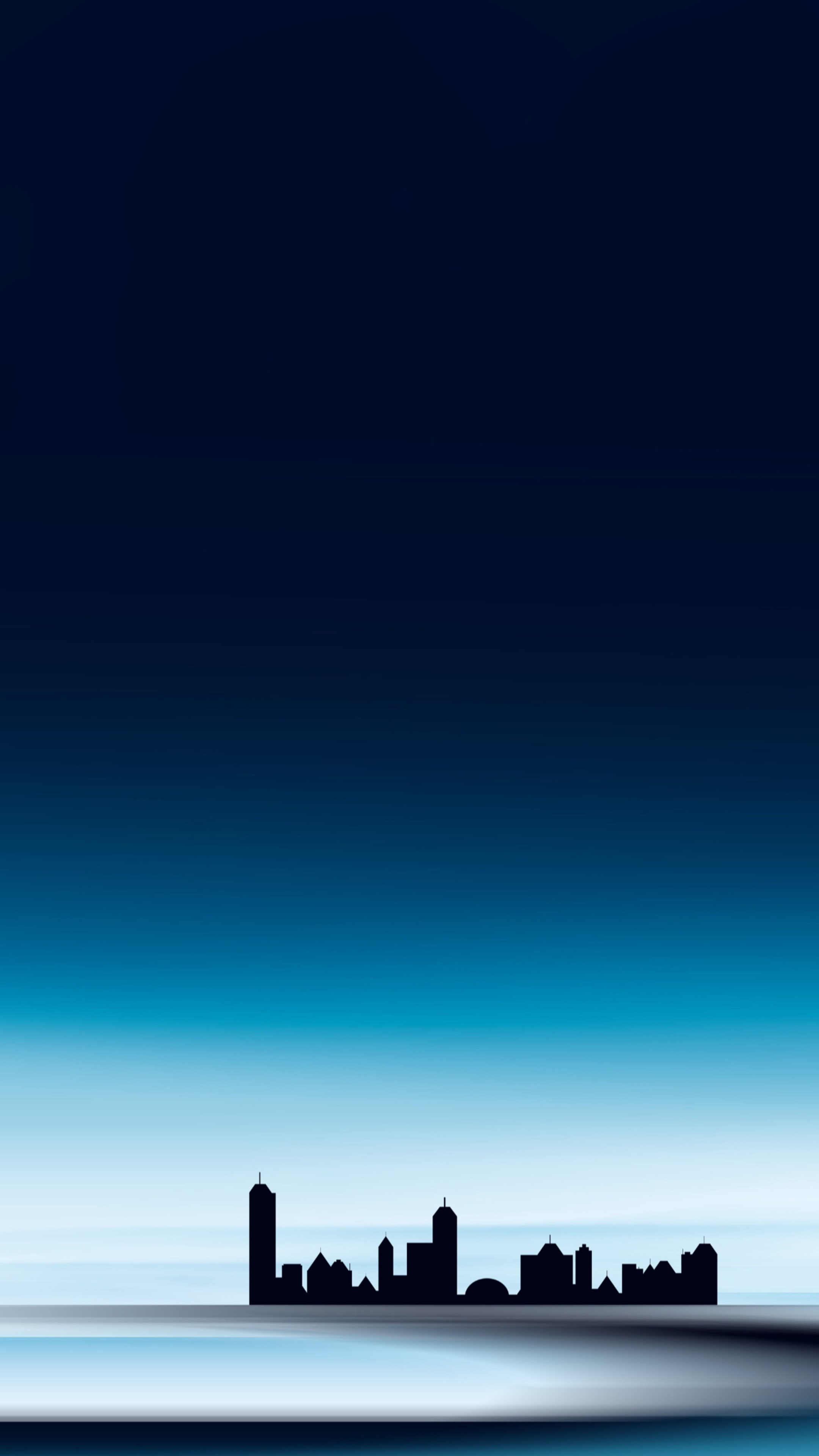 Minimalist digital art of a city skyline at dusk HD Phone Wallpaper