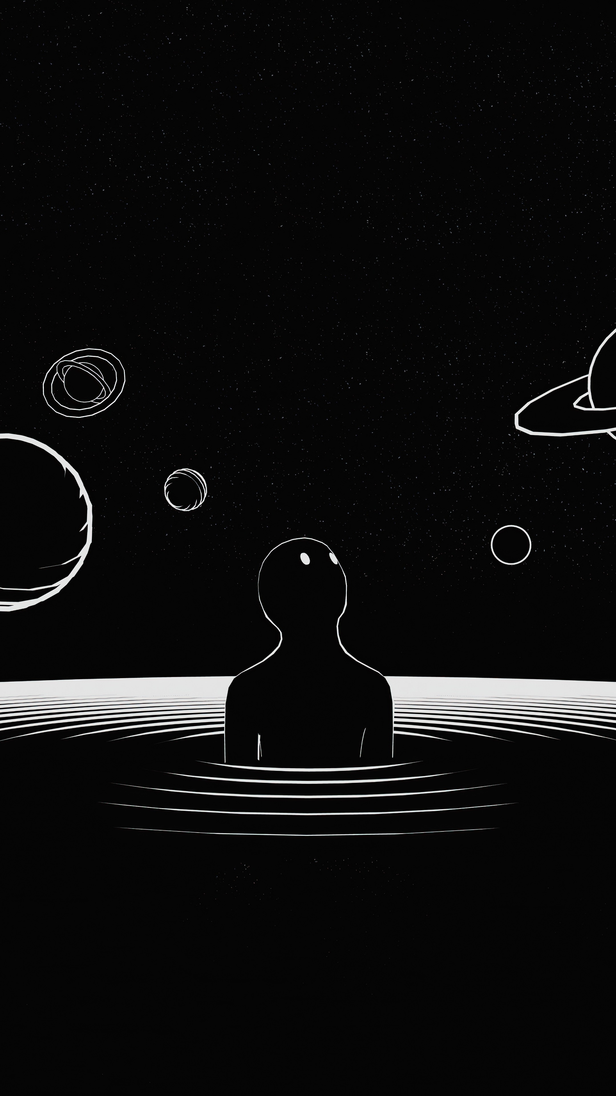 Silhouette in Space HD Phone Wallpaper