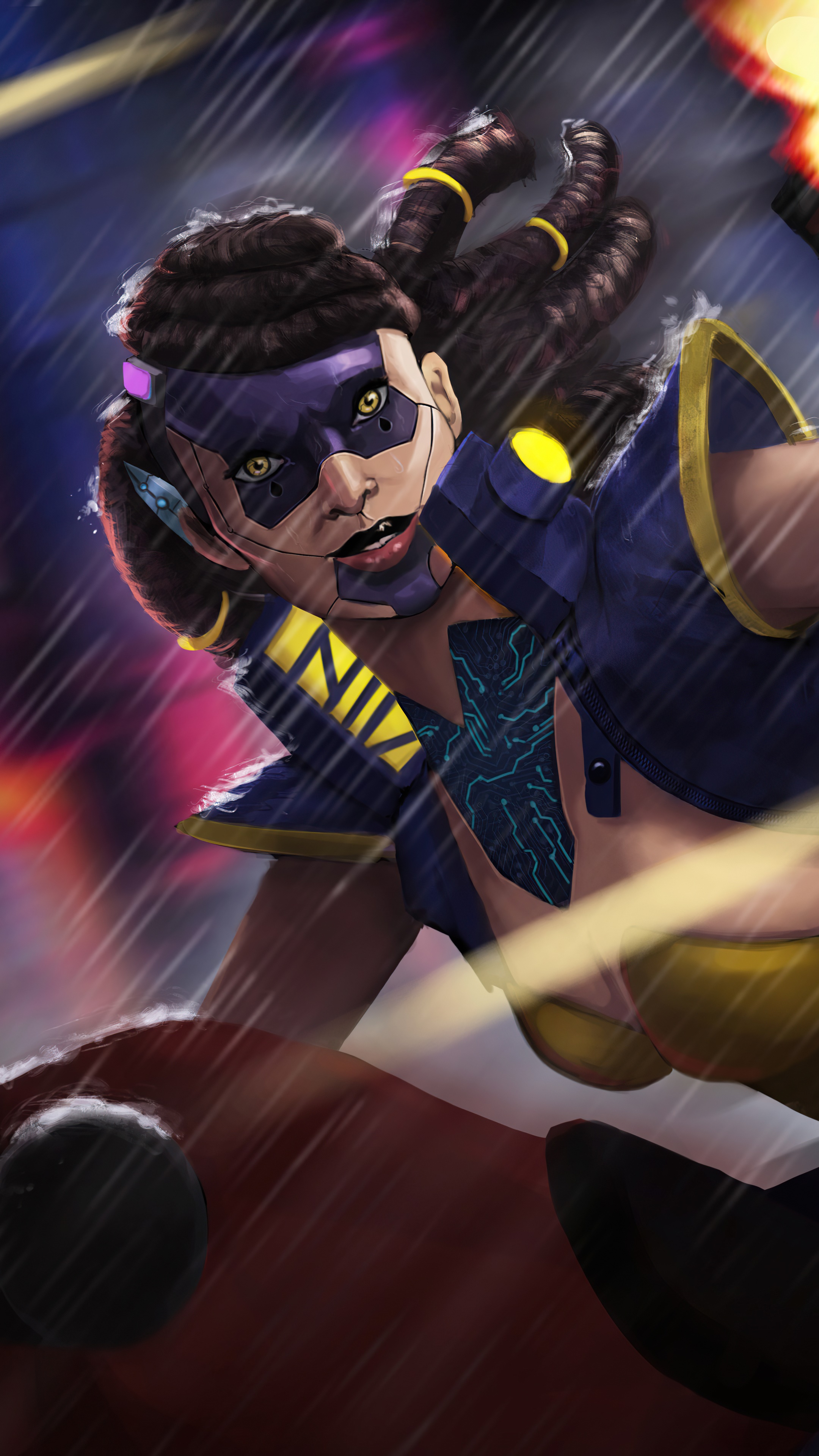 Cyberpunk 2077 character in rain HD Phone Wallpaper