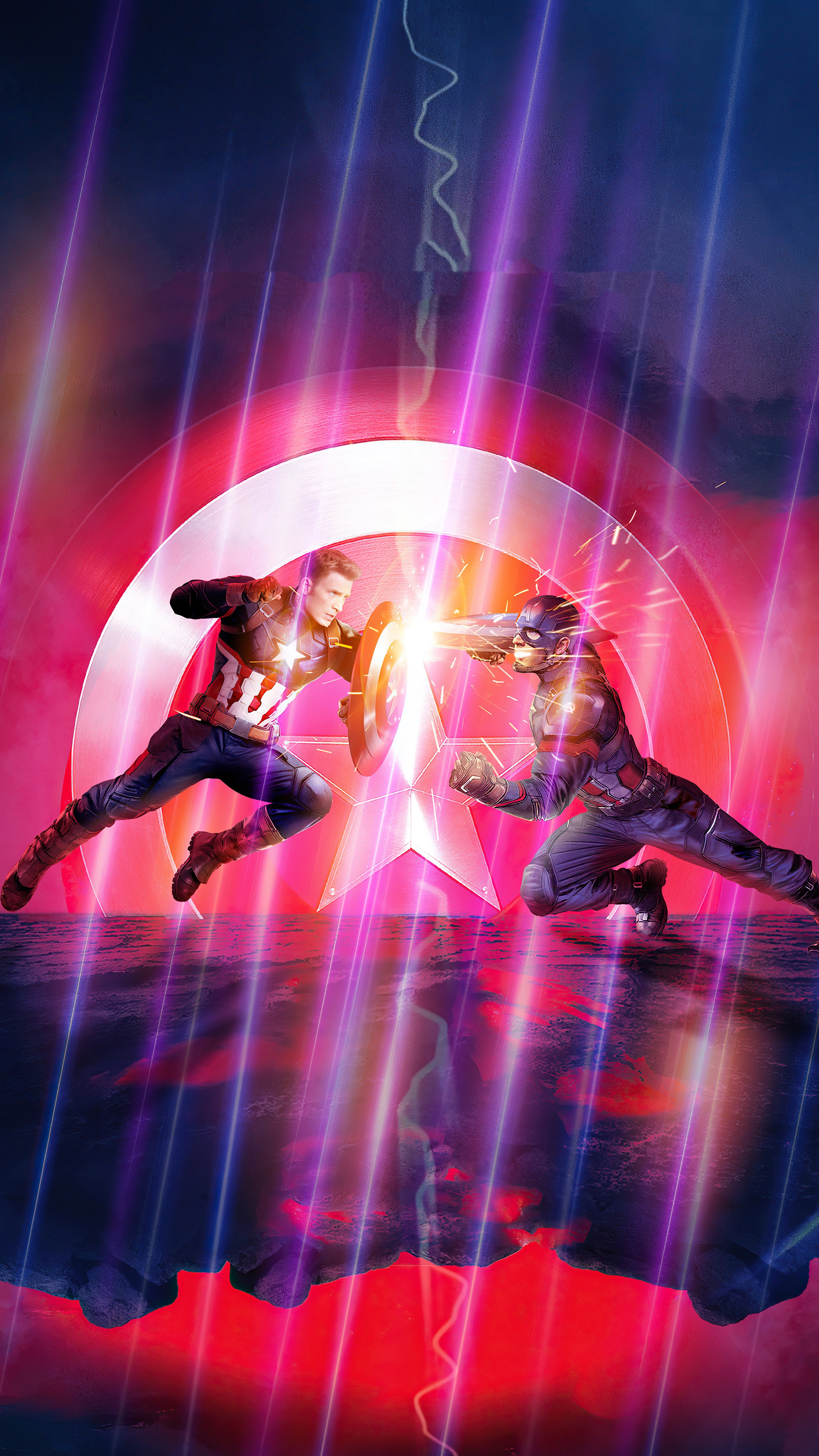 Captain America vs Captain America from Avengers Endgame HD Phone Wallpaper
