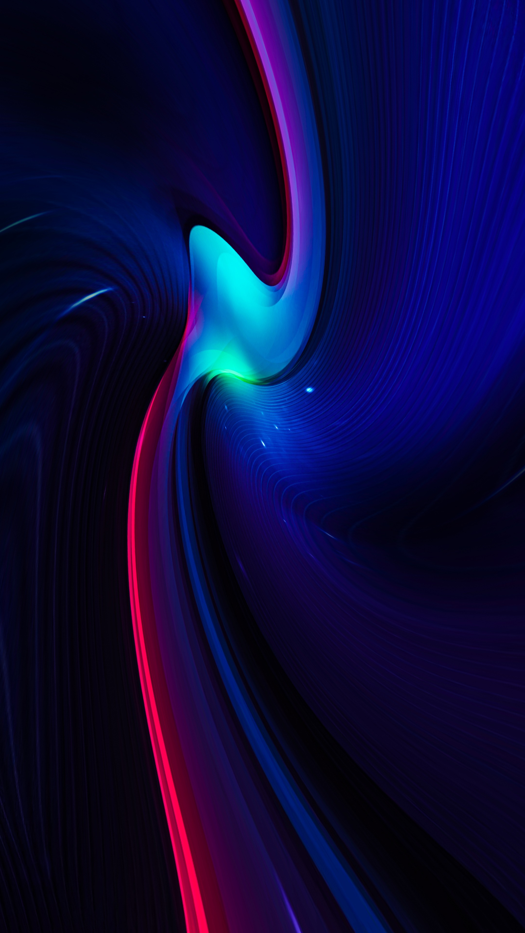 Abstract digital art with swirling blue and pink light HD Phone Wallpaper