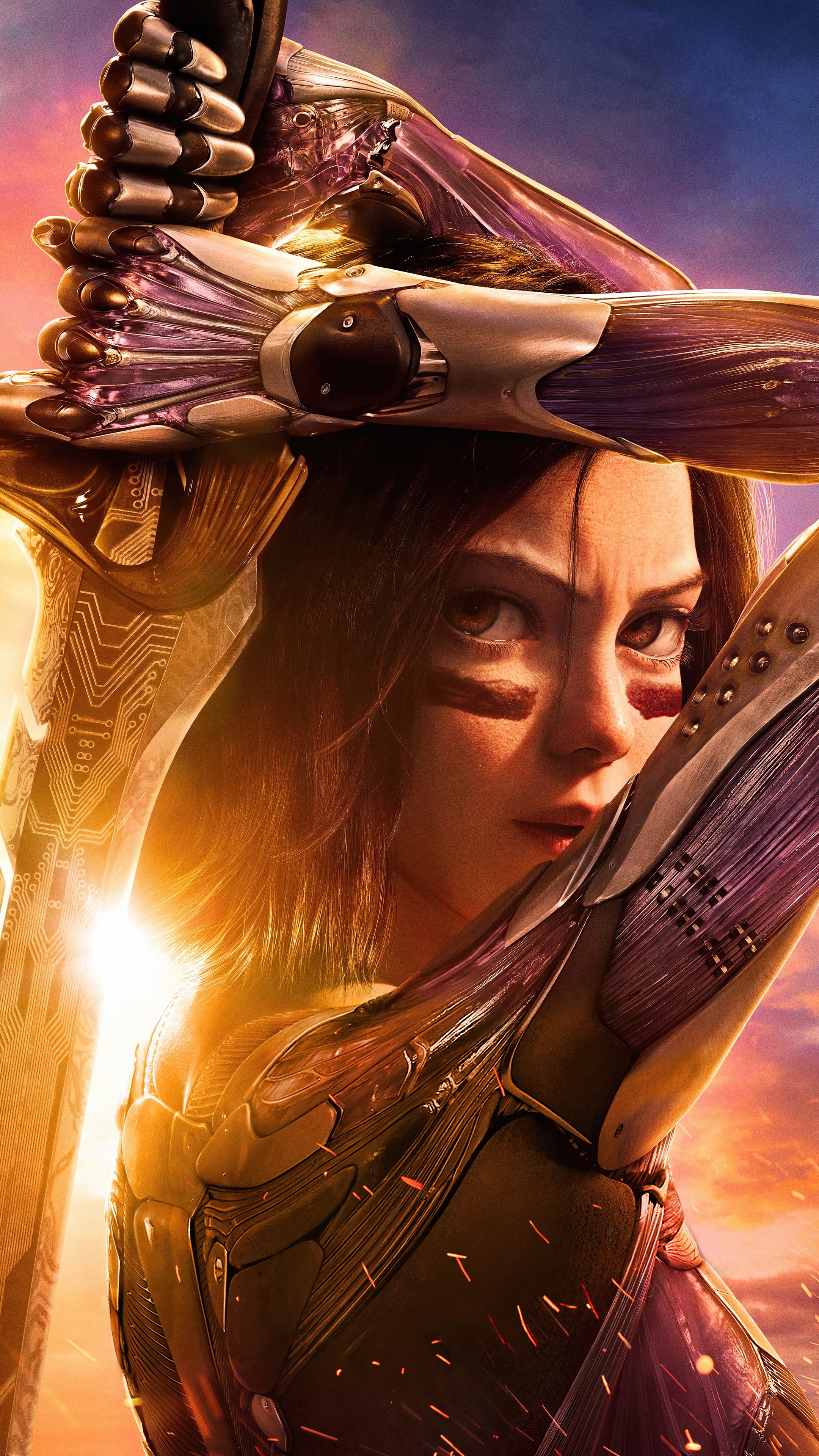 Alita from Alita: Battle Angel 4K Movie Poster HD Phone Wallpaper