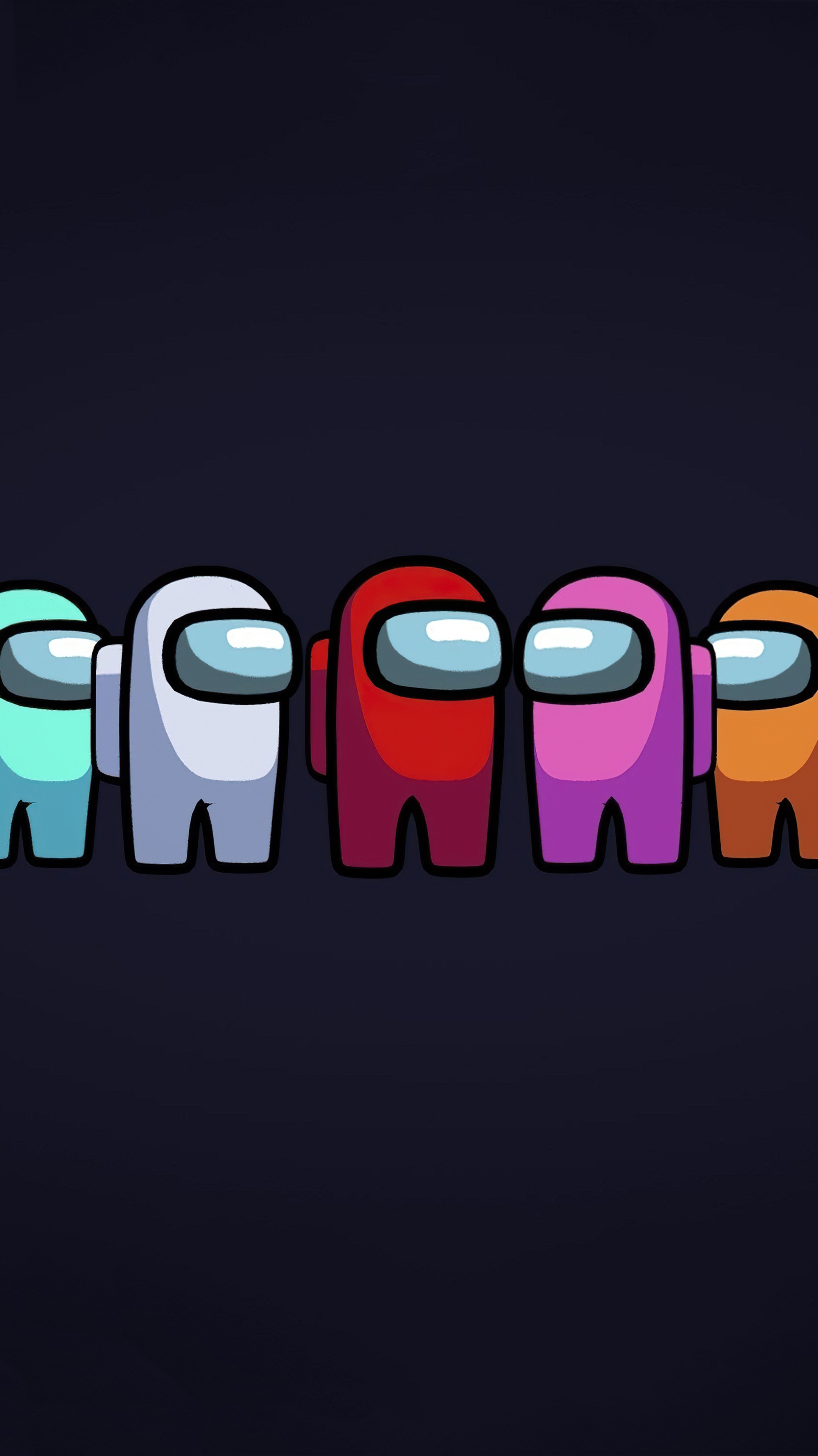 Among Us characters in various colors HD Phone Wallpaper