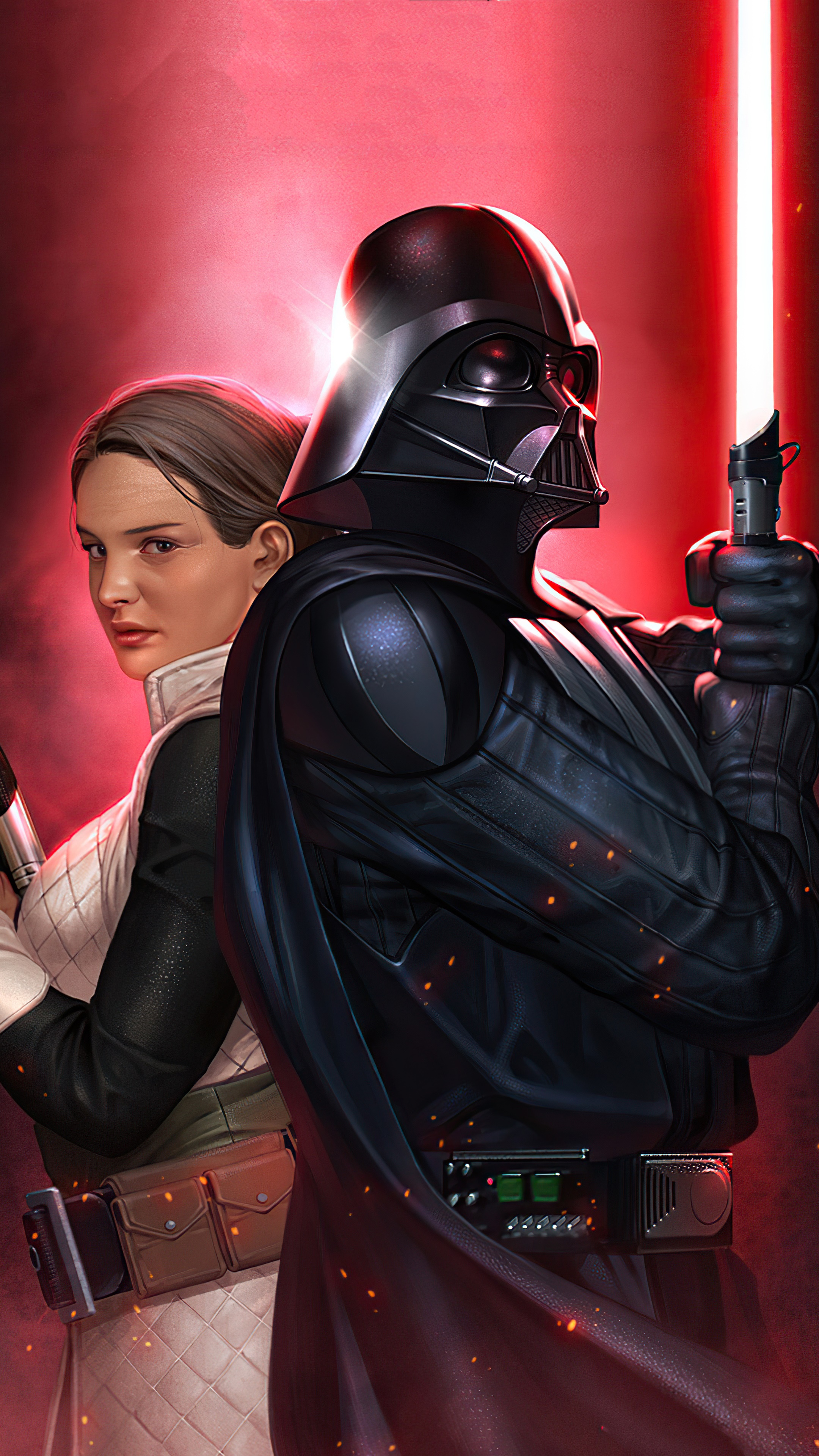 Darth Vader and Padmé Amidala from Star Wars HD Phone Wallpaper
