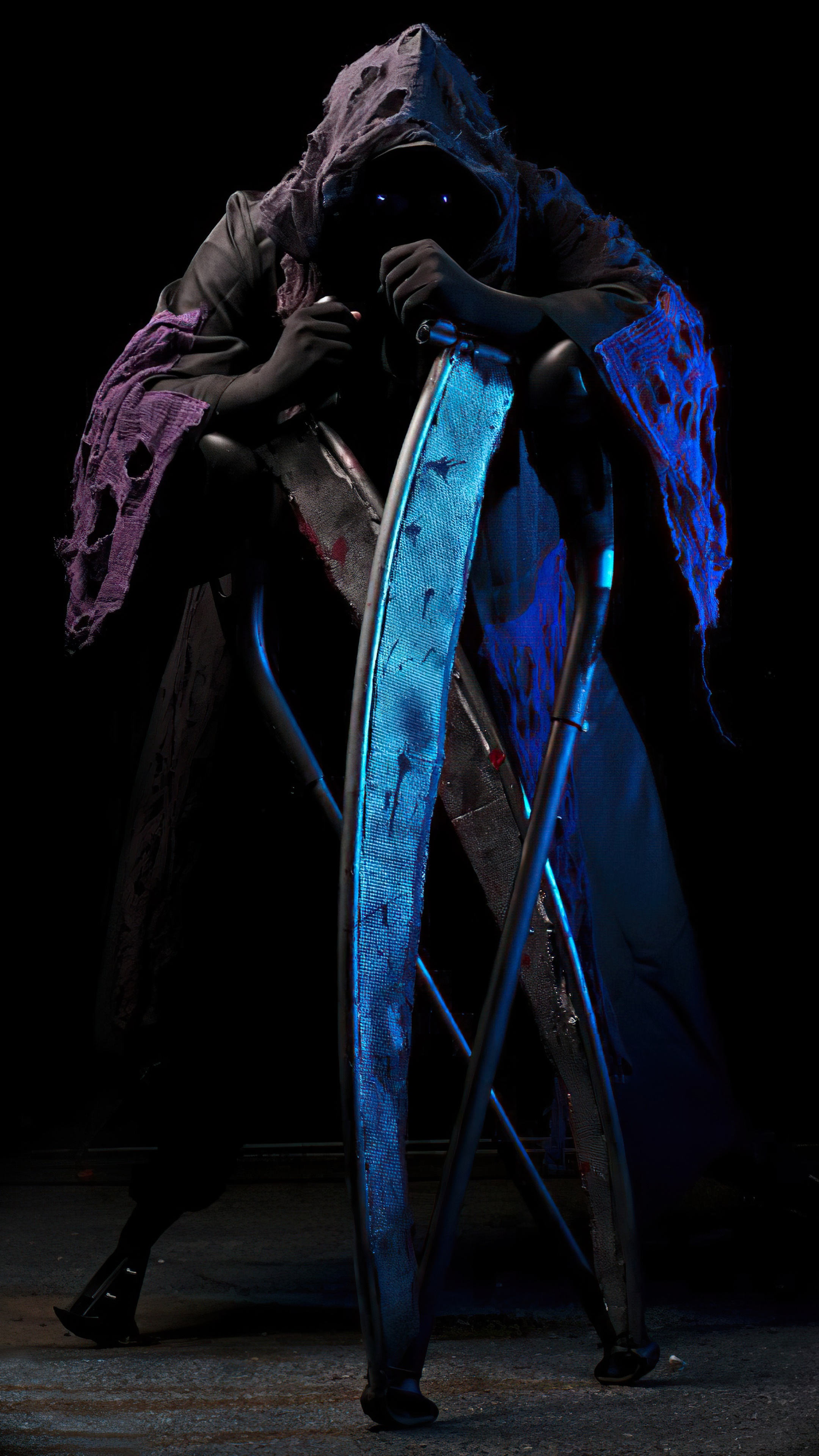 Grim Reaper cosplay with scythe HD Phone Wallpaper
