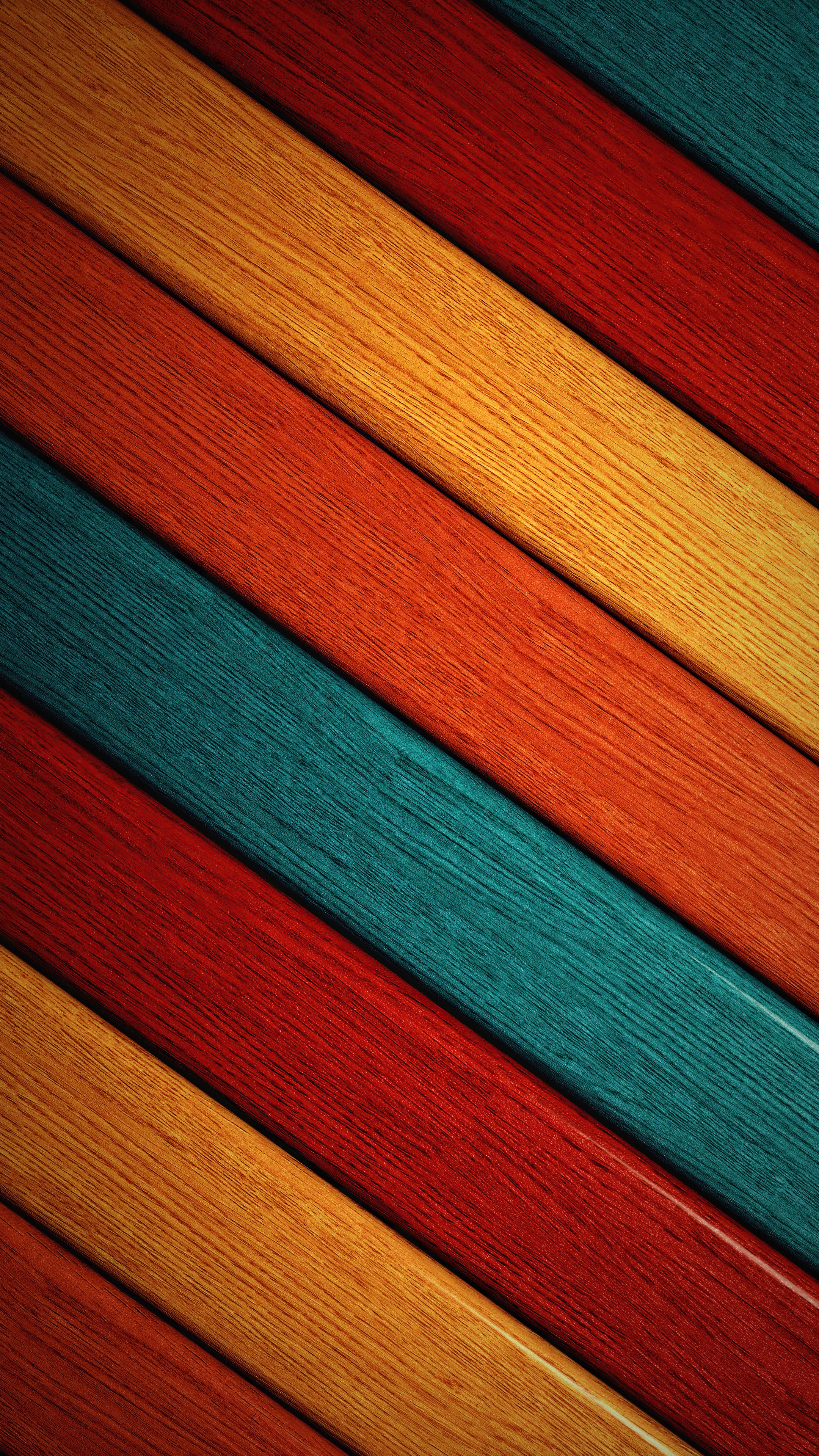 Abstract colorful wooden planks 4K HD Phone Wallpaper