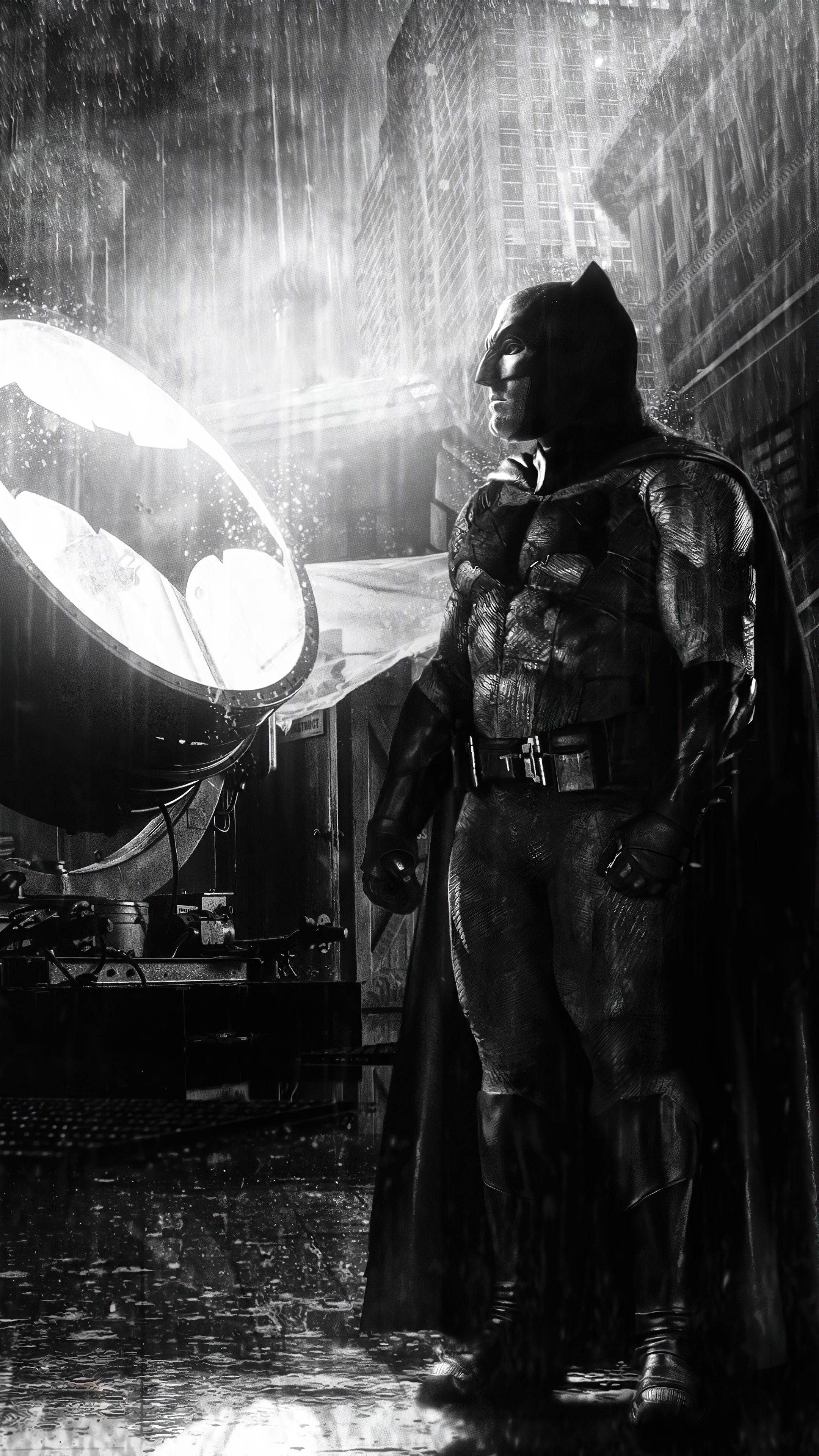 Batman from DC Comics in the rain HD Phone Wallpaper