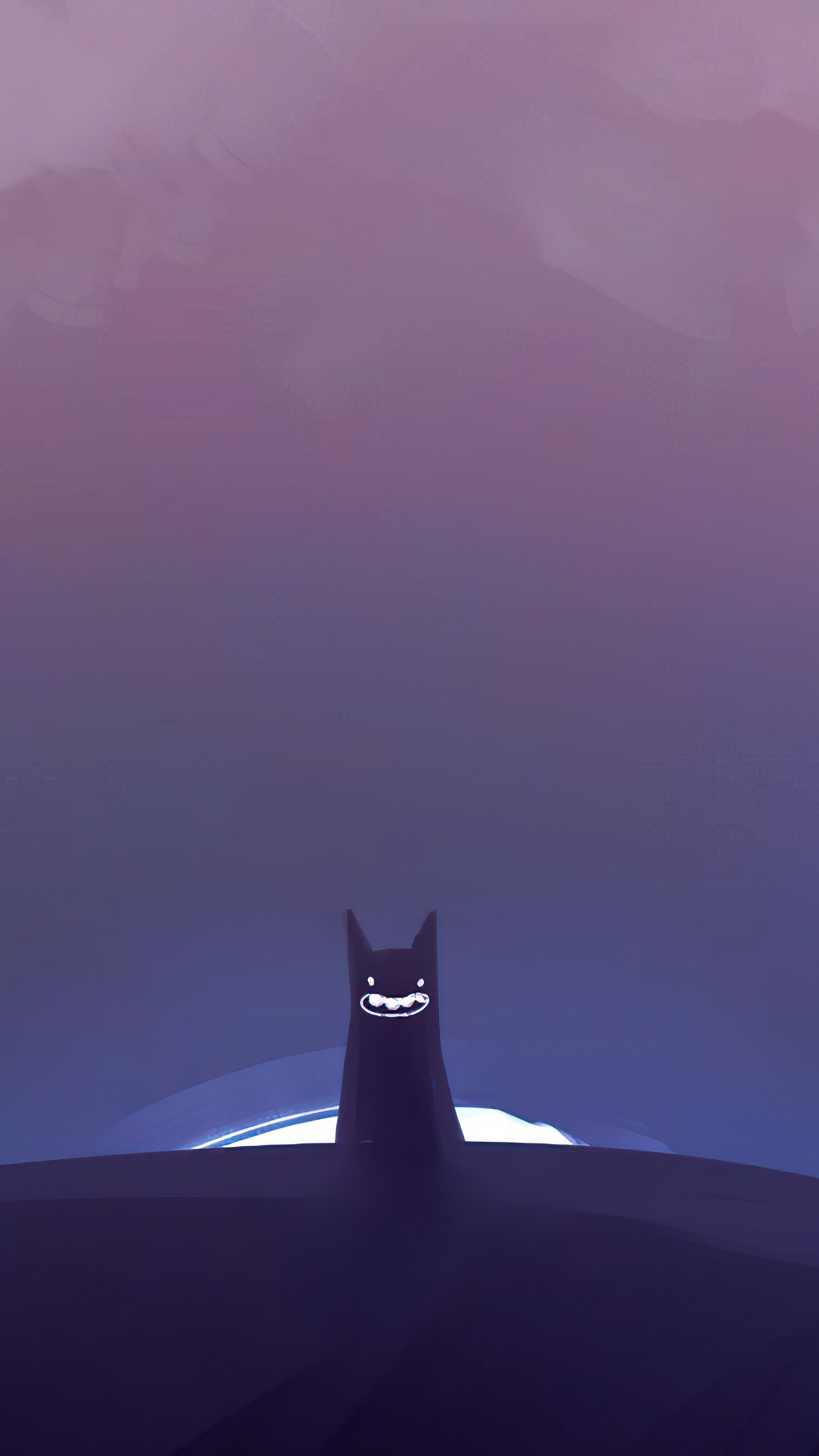 Minimalist Cat with Batman Ears HD Phone Wallpaper