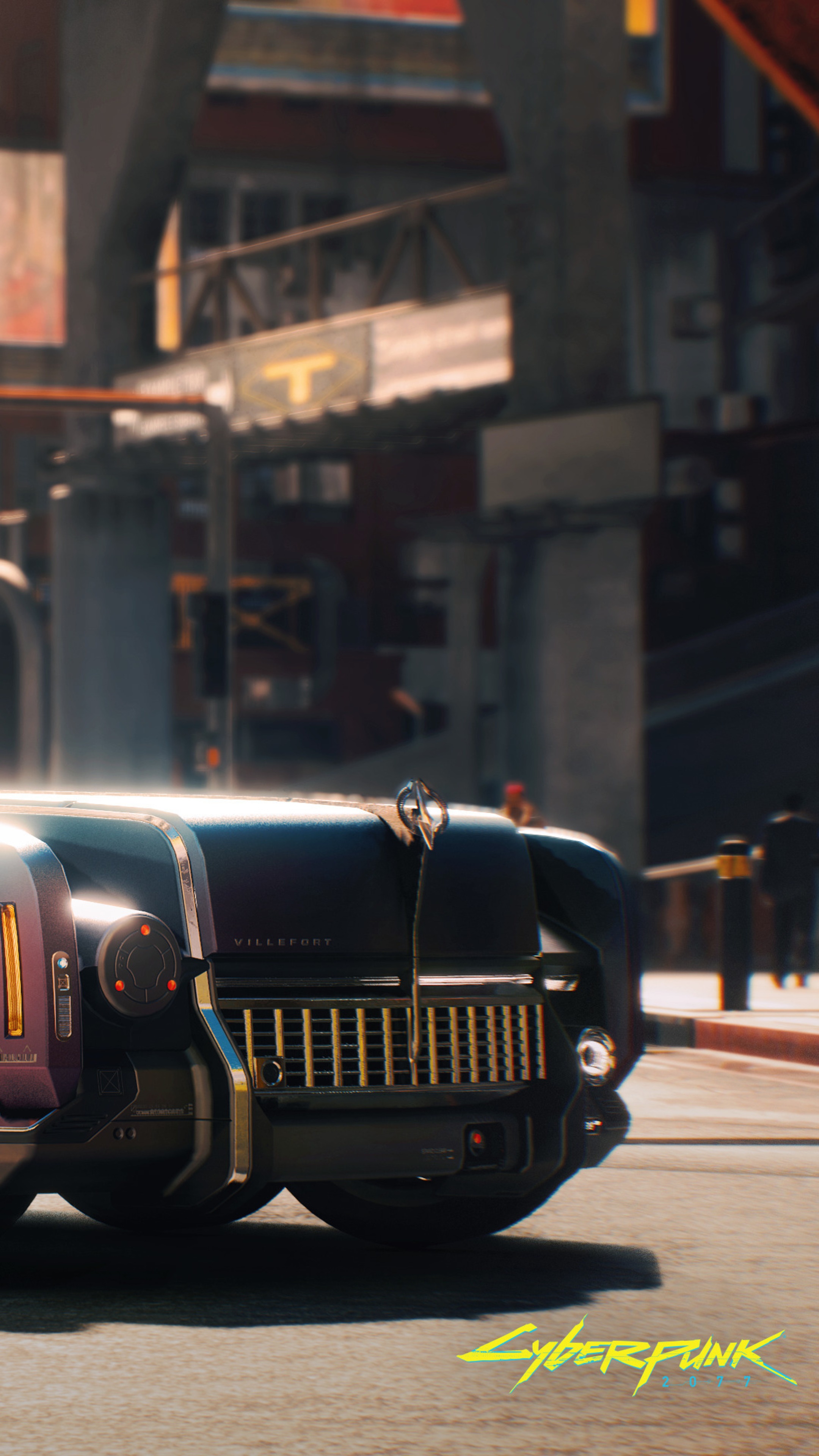 Cyberpunk 2077 car hood ornament HD Phone Wallpaper