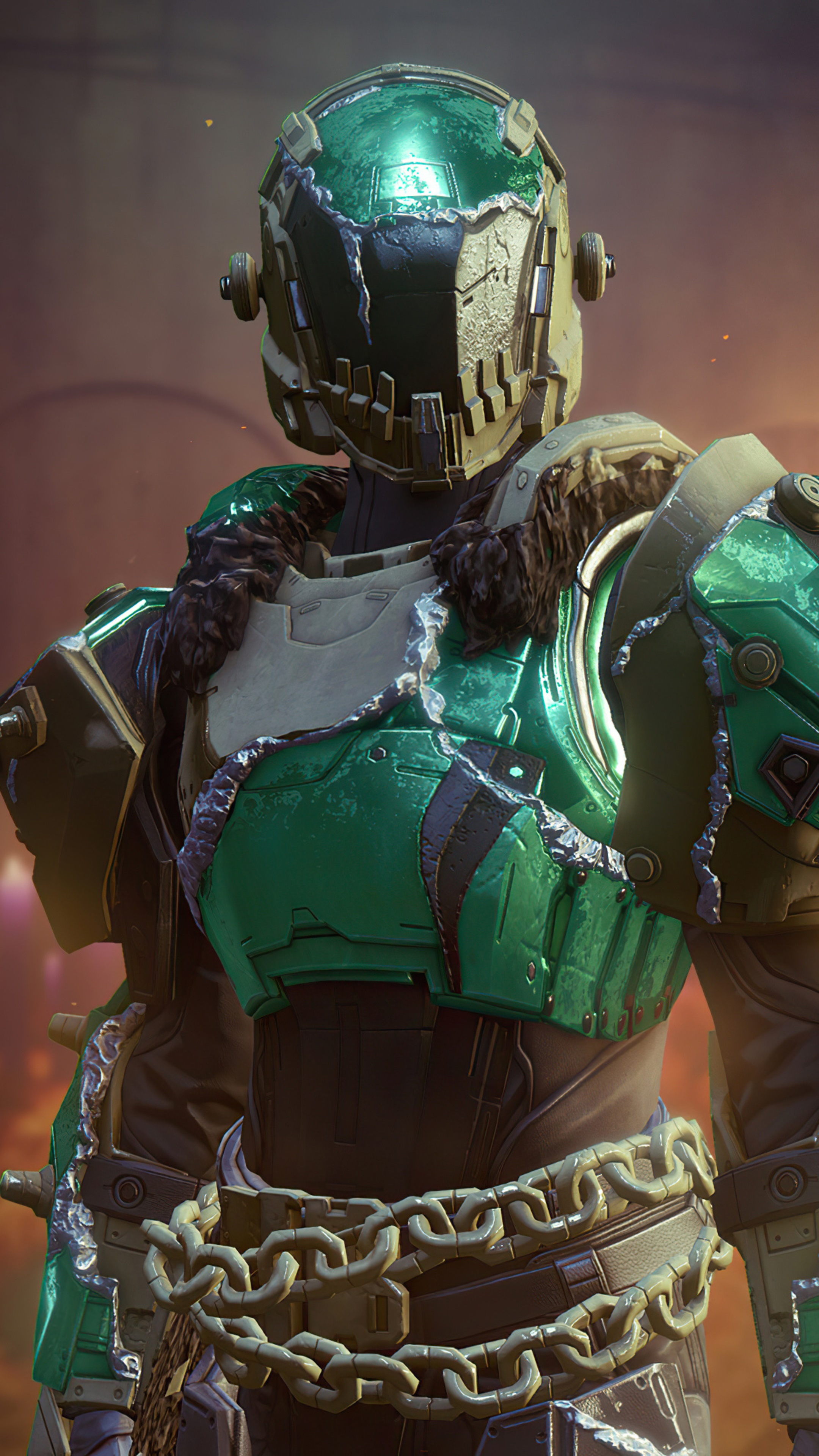Destiny 2 Guardian in green armor HD Phone Wallpaper
