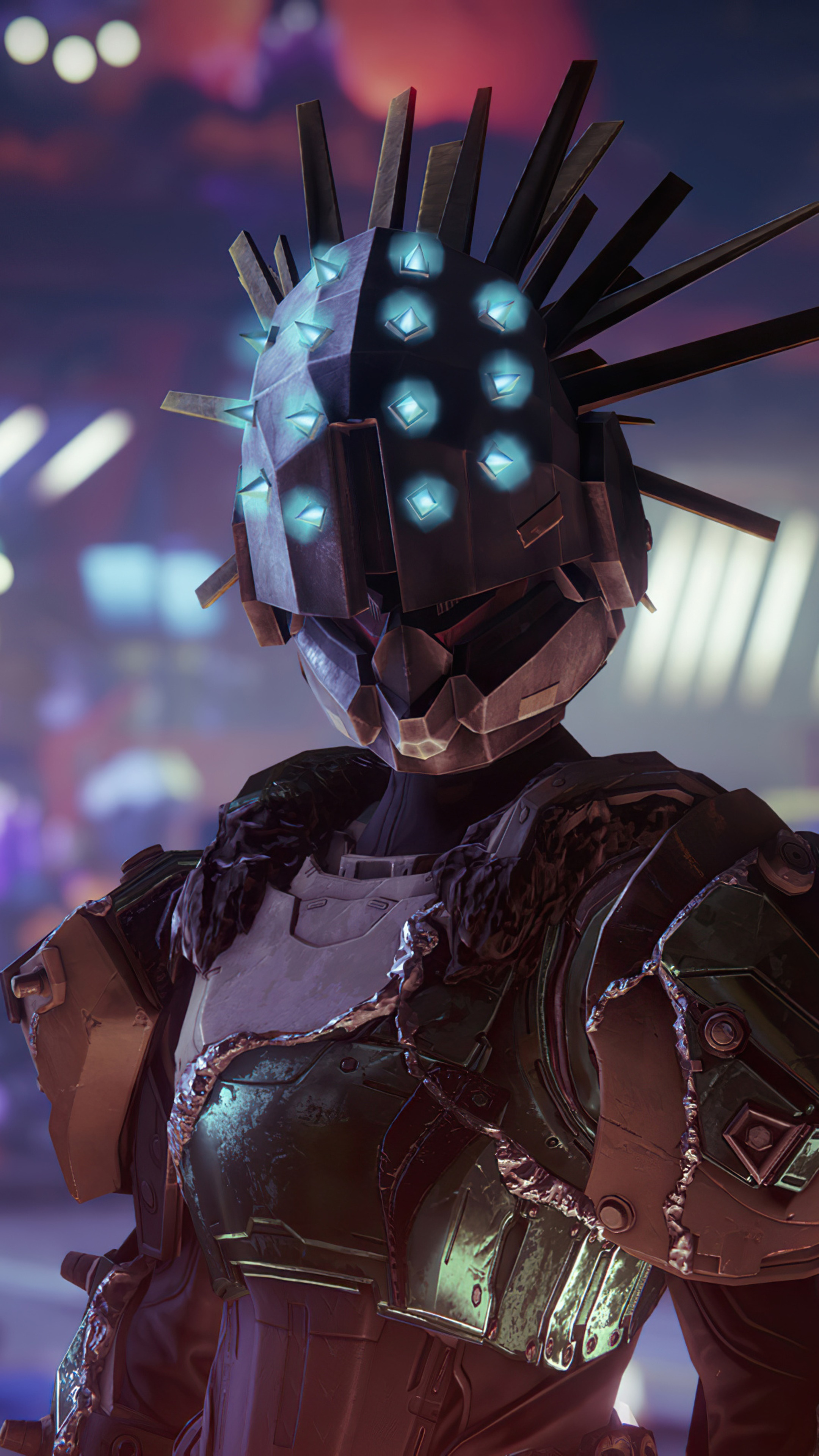 Destiny 2 Guardian with spiky helmet HD Phone Wallpaper