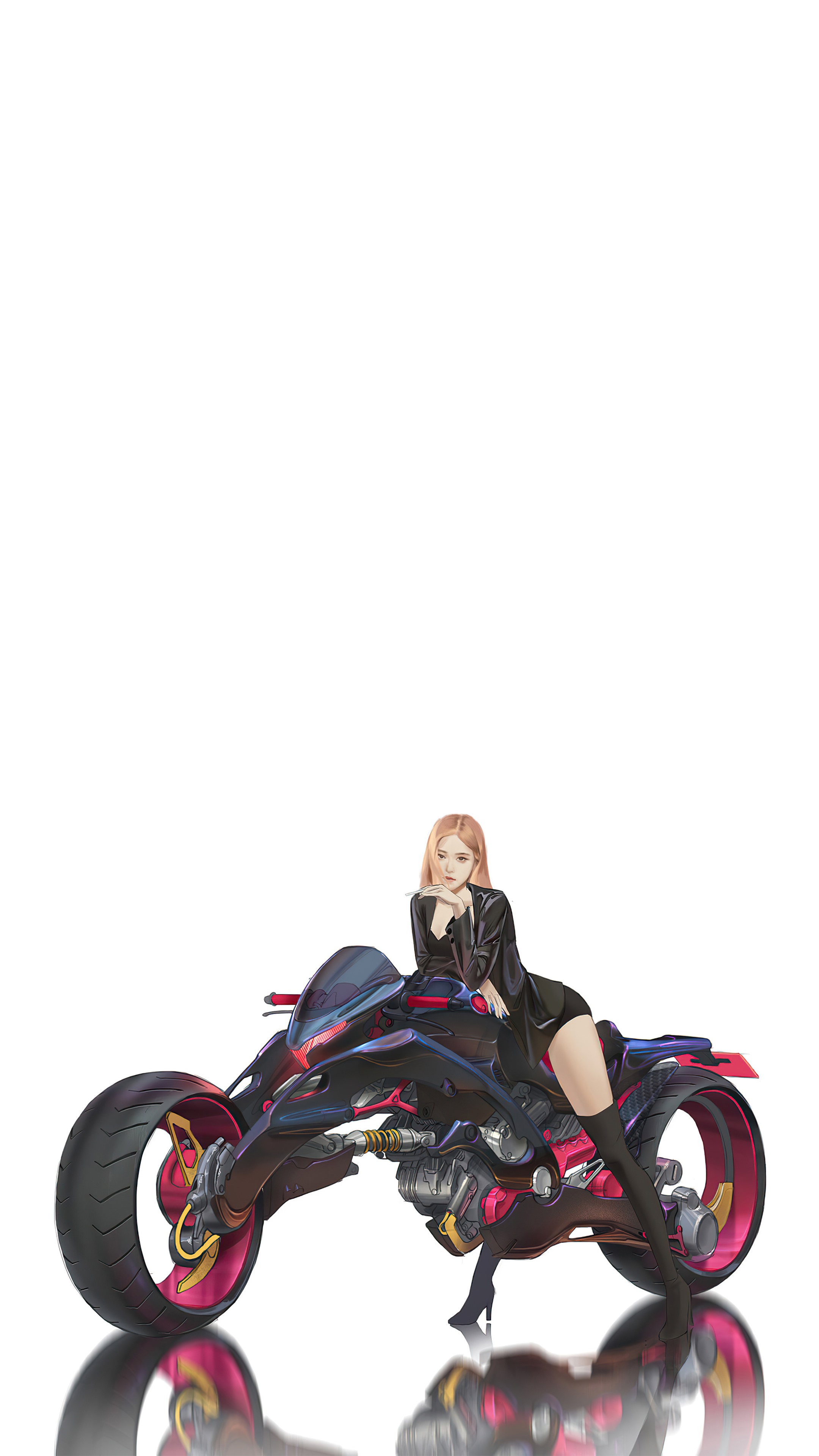 Blackpink member with futuristic motorcycle HD Phone Wallpaper