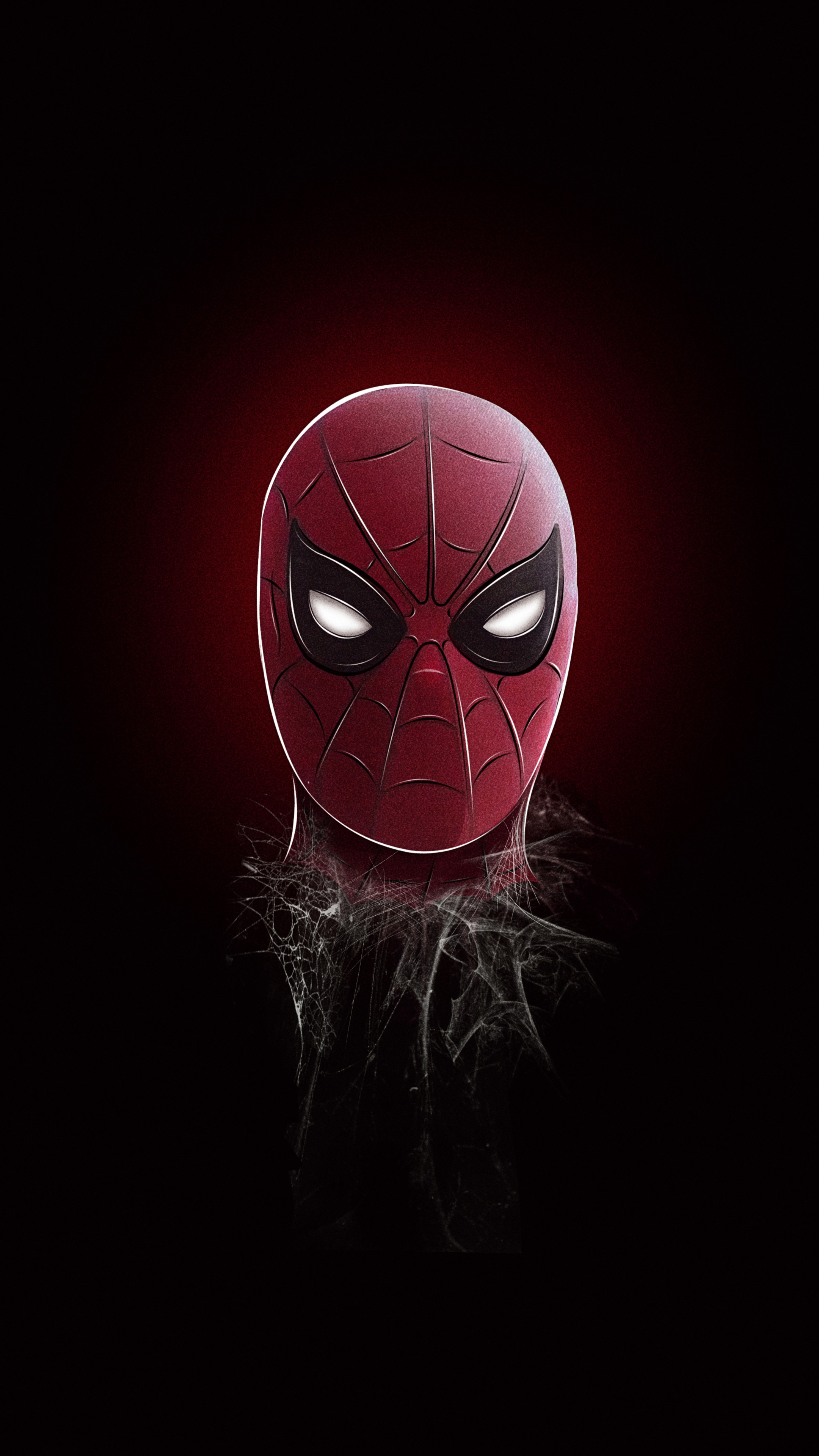 Spider-Man mask with spider webs HD Phone Wallpaper