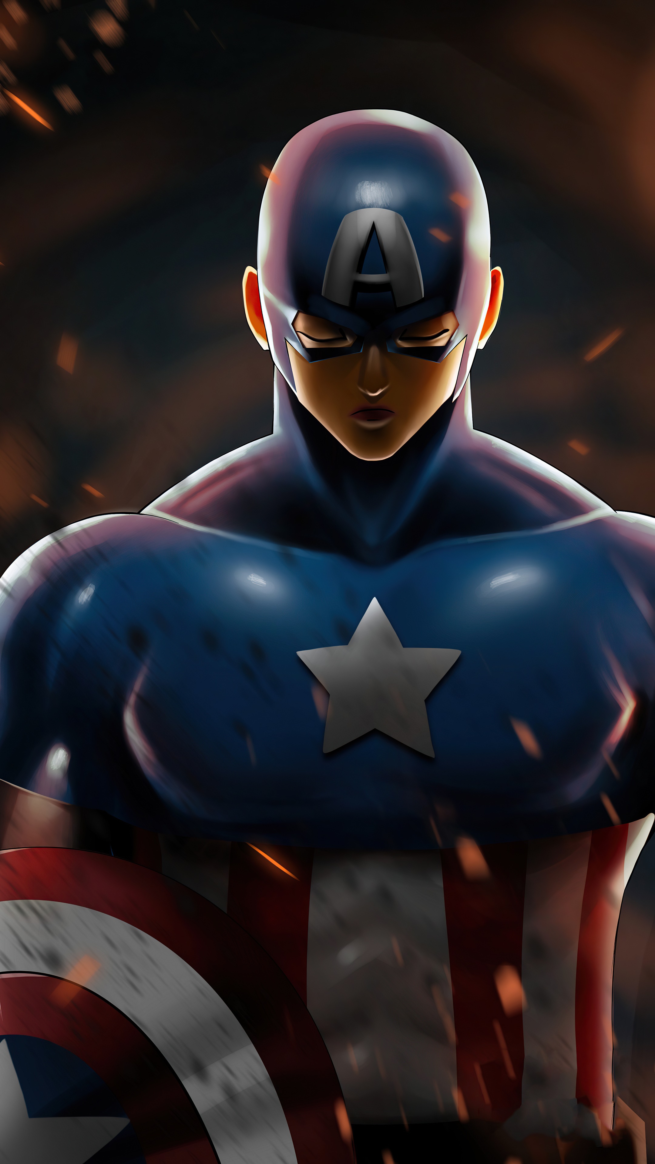 Captain America artwork 4K HD Phone Wallpaper