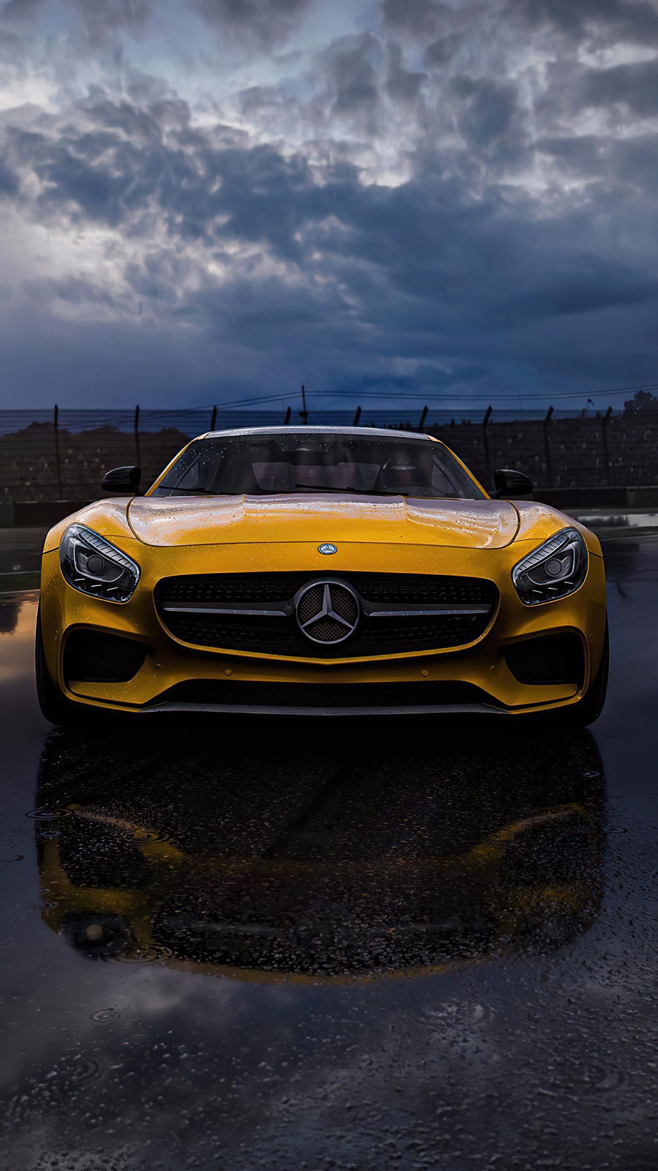 Yellow Mercedes-Benz AMG GT S 4K HD Phone Wallpaper