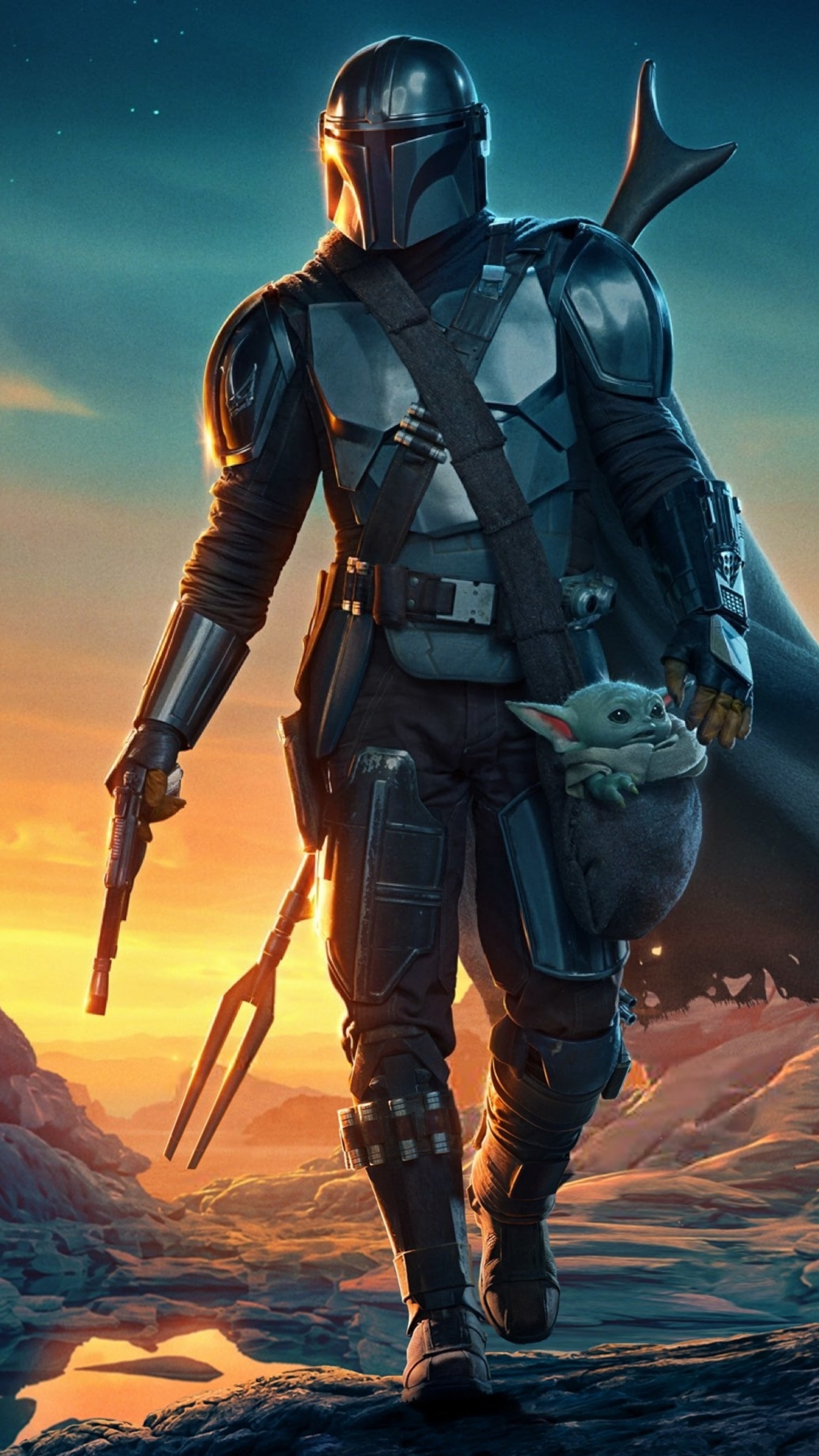 The Mandalorian and Grogu from Star Wars 4K HD Phone Wallpaper