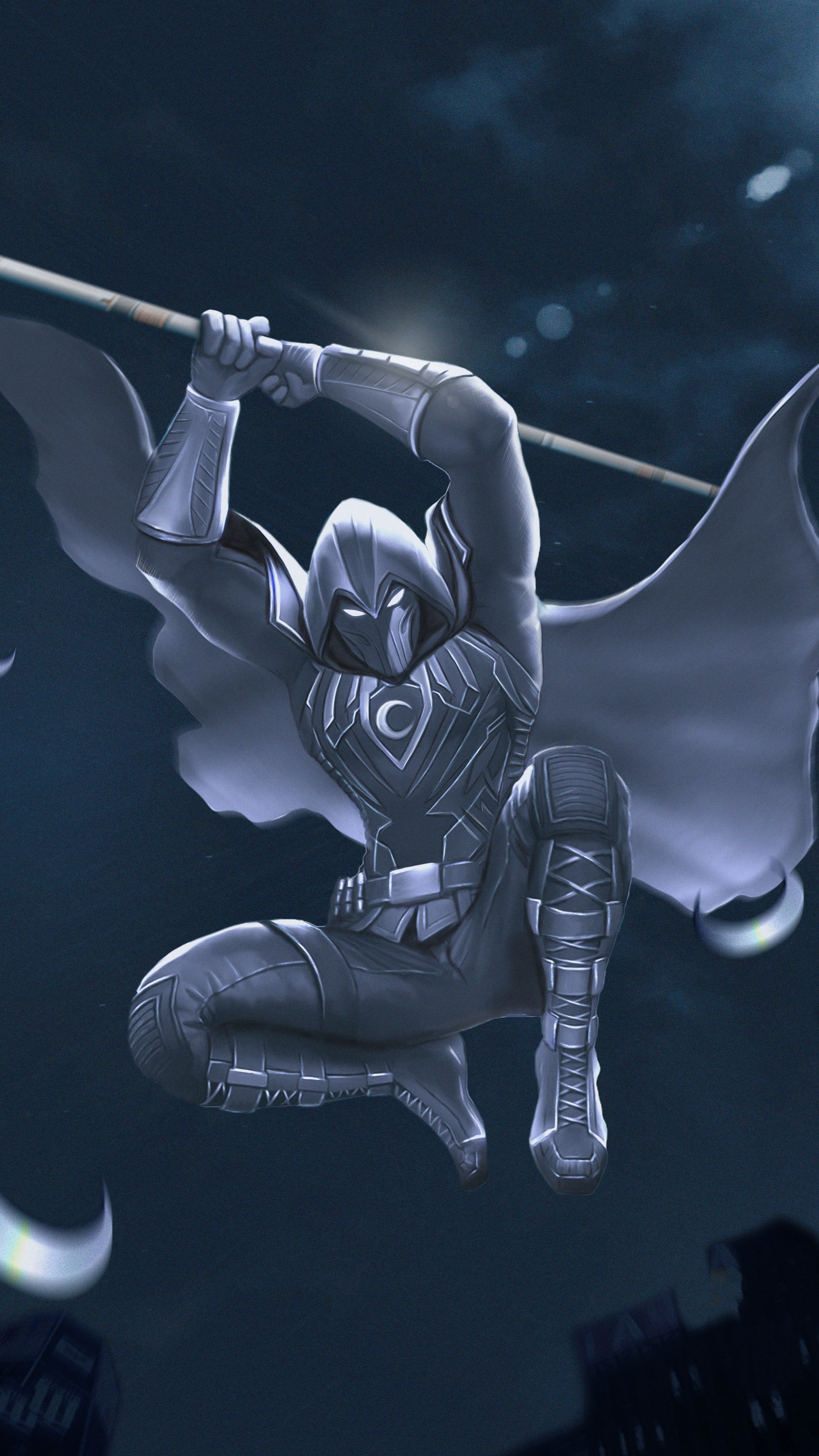 Moon Knight from Marvel TV Shows 4K Art HD Phone Wallpaper