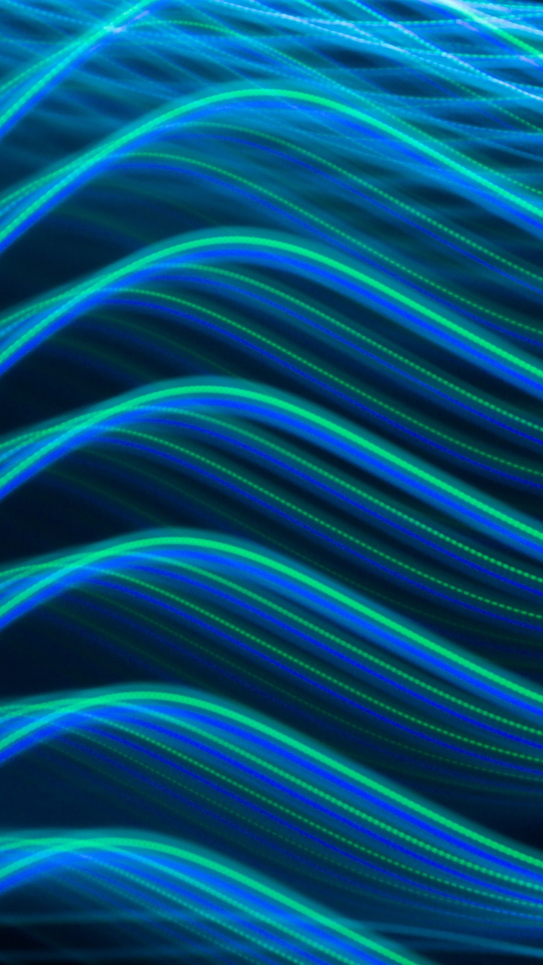 Abstract blue and green light streaks 4K HD Phone Wallpaper