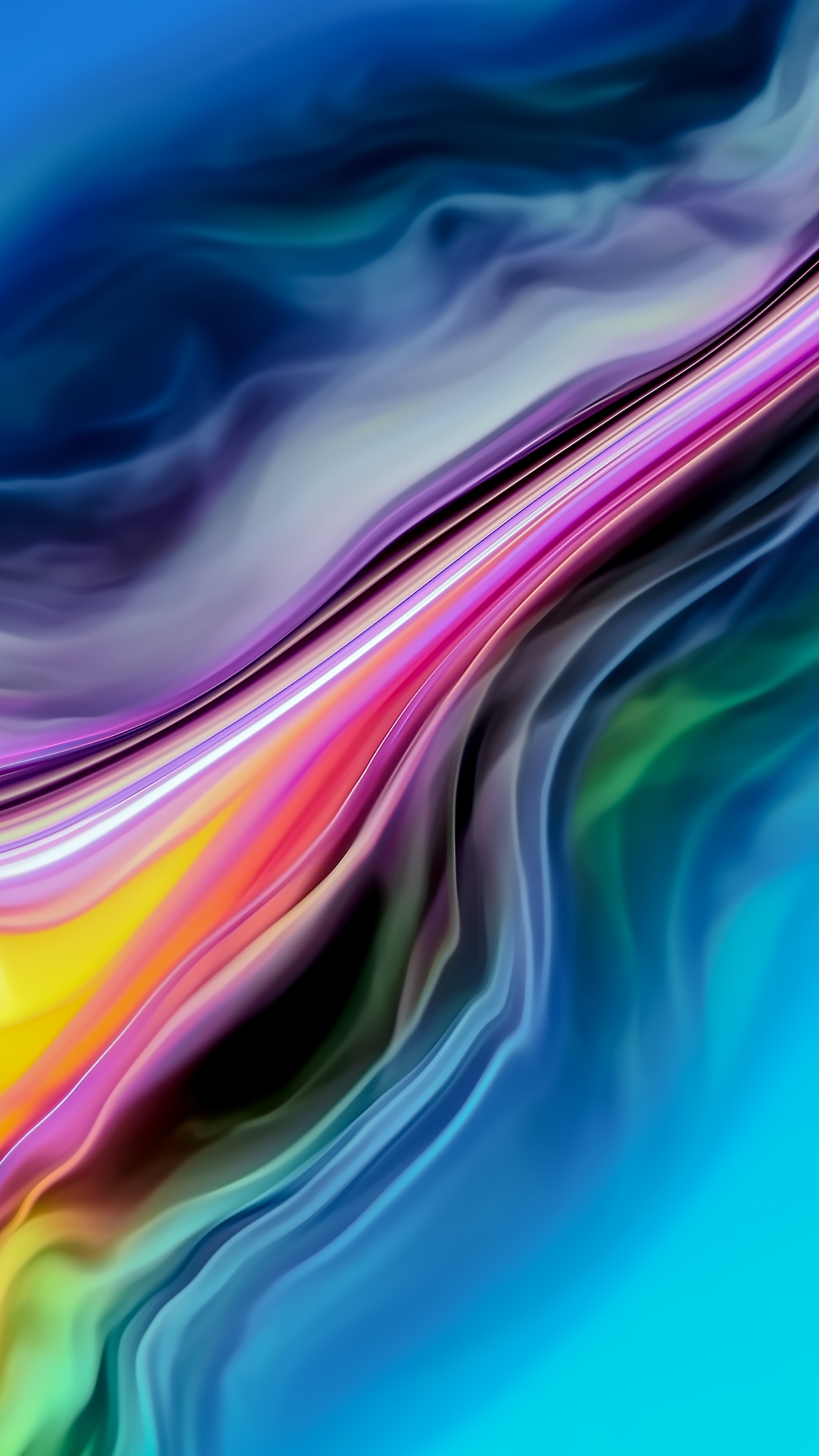 Abstract digital art with colorful flowing lines HD Phone Wallpaper