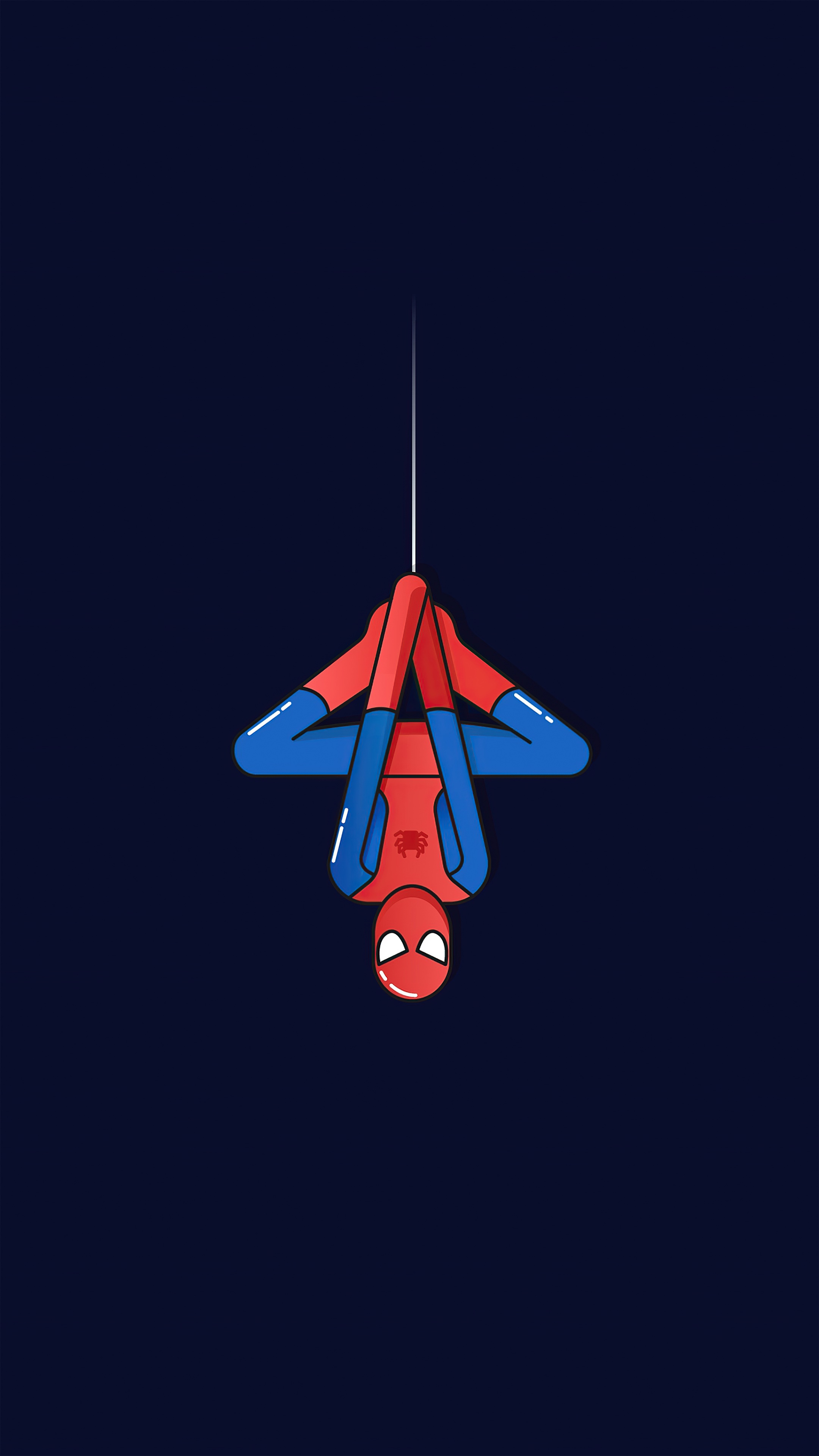 Minimalist Spiderman hanging upside down HD Phone Wallpaper