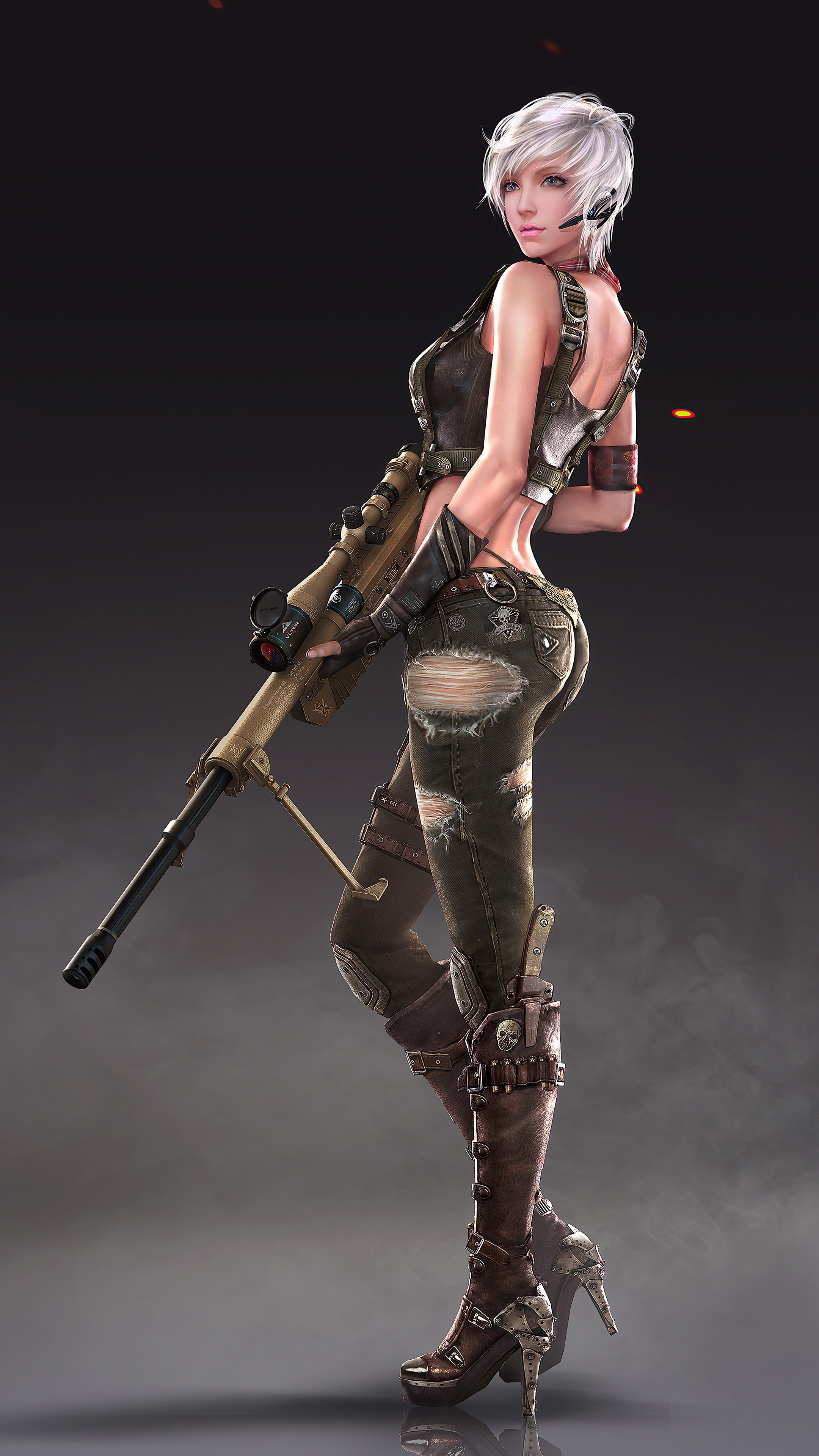 Female sniper with rifle from PlayerUnknown's Battlegrounds HD Phone Wallpaper