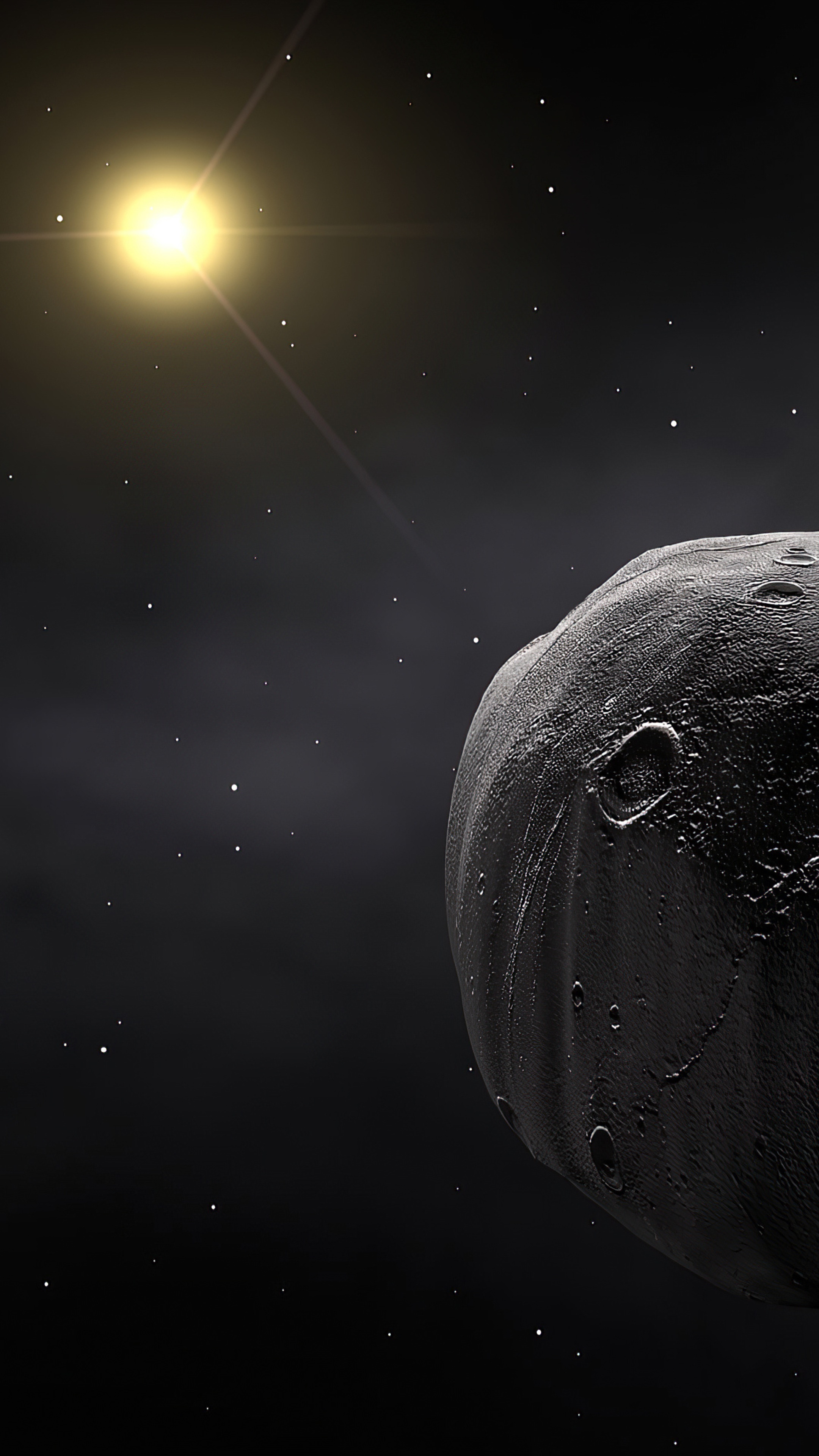 Planet and Sun in Digital Universe 4K HD Phone Wallpaper