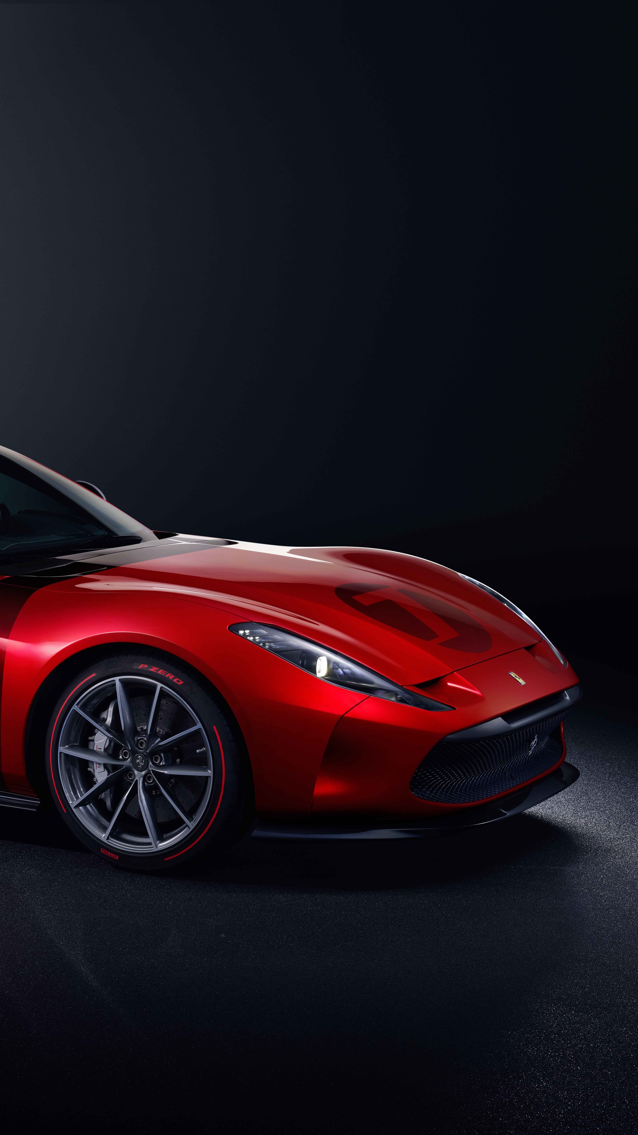 Red Ferrari sports car HD Phone Wallpaper