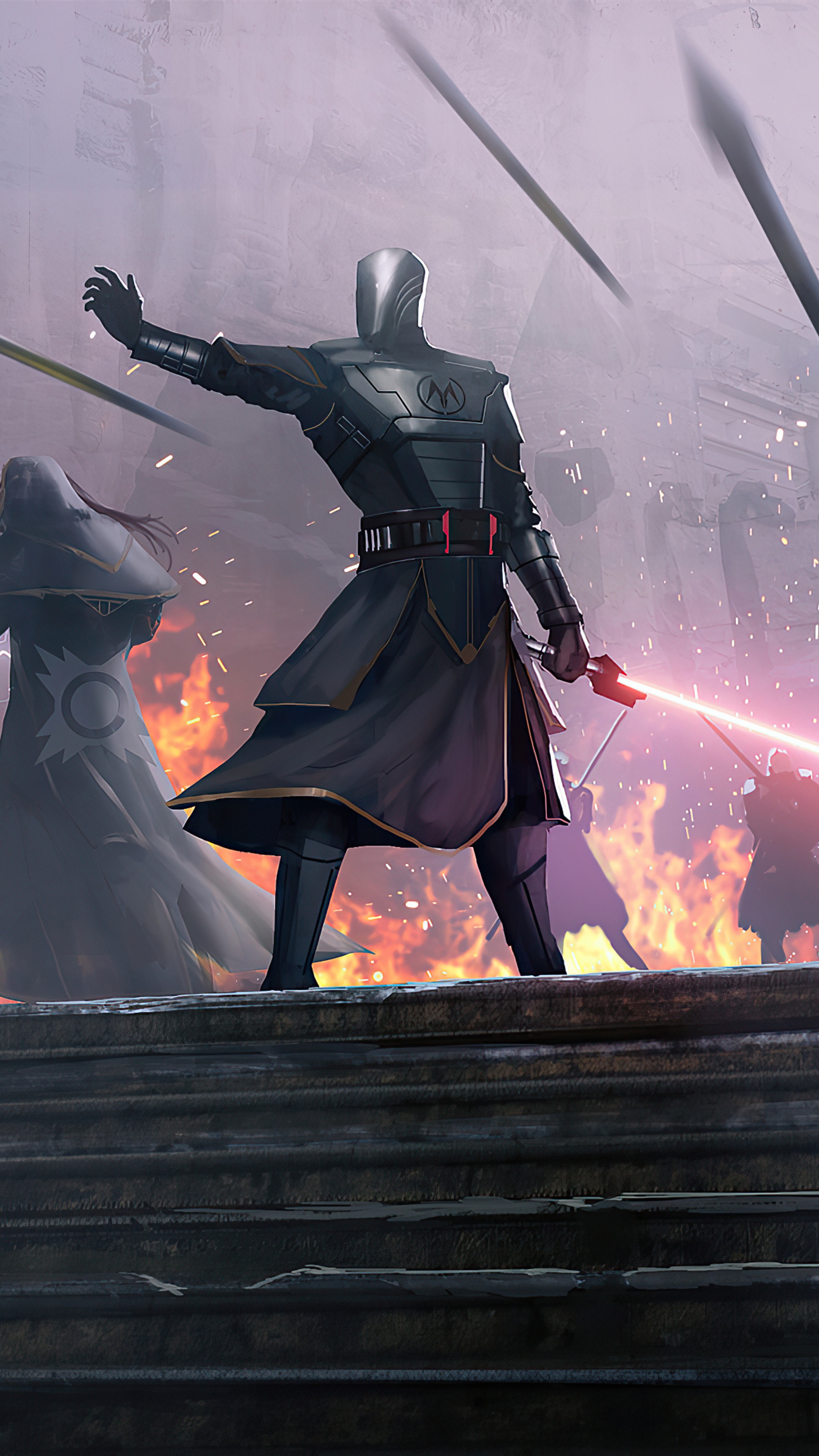 Star Wars Sith Lord with Lightsaber HD Phone Wallpaper