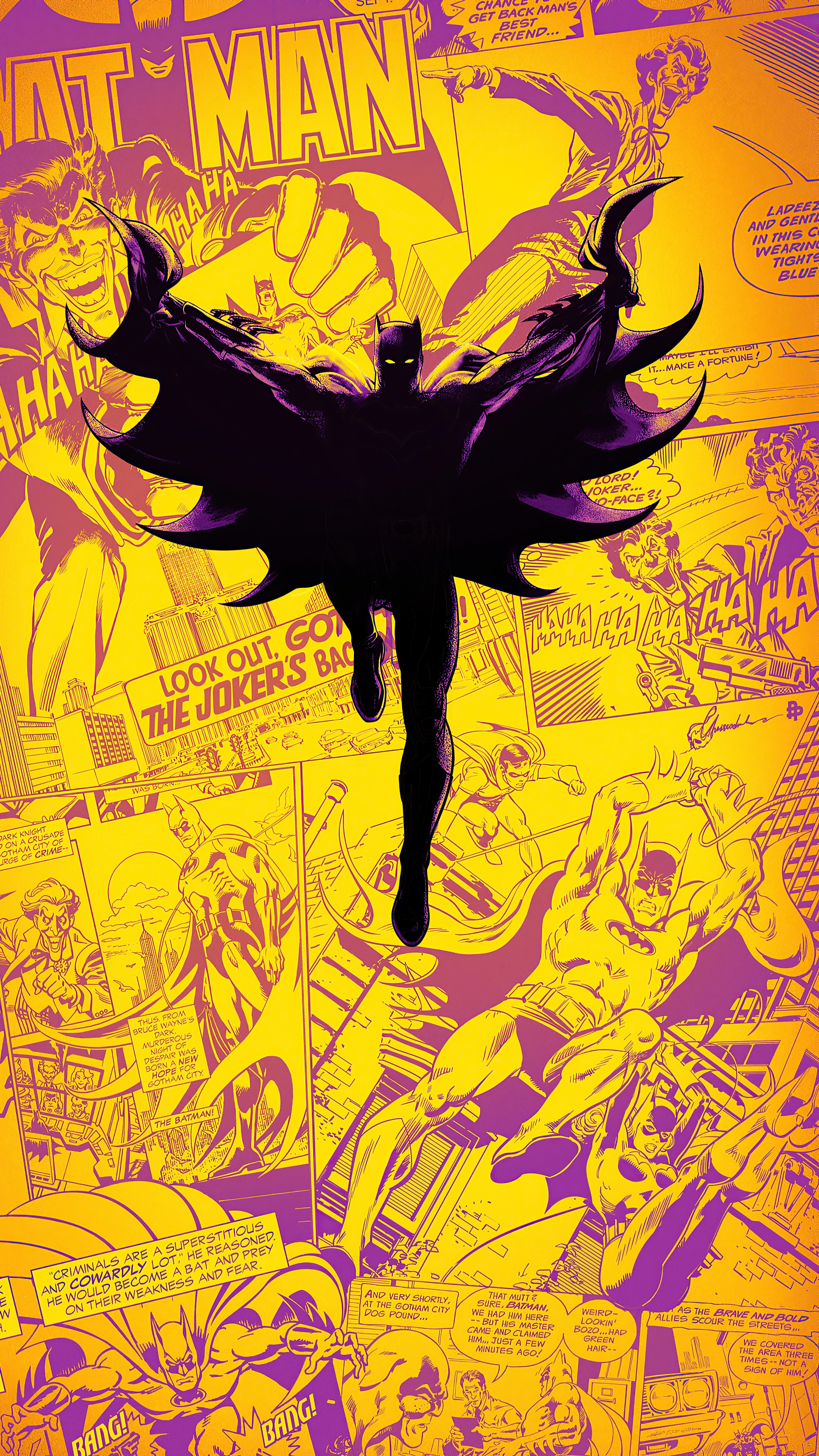 Batman from DC Comics comic art 4K HD Phone Wallpaper