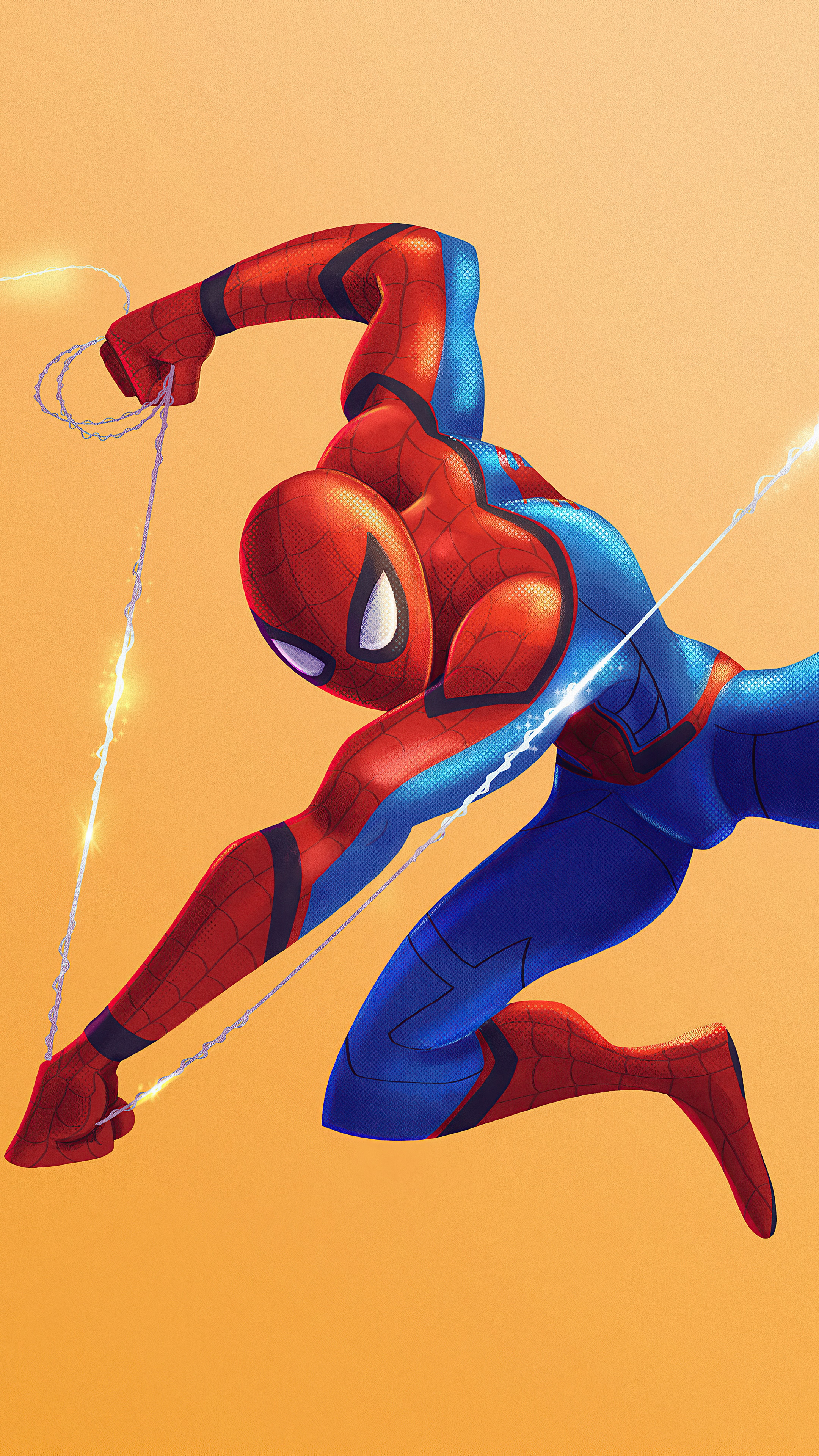 Spiderman artwork with web HD Phone Wallpaper