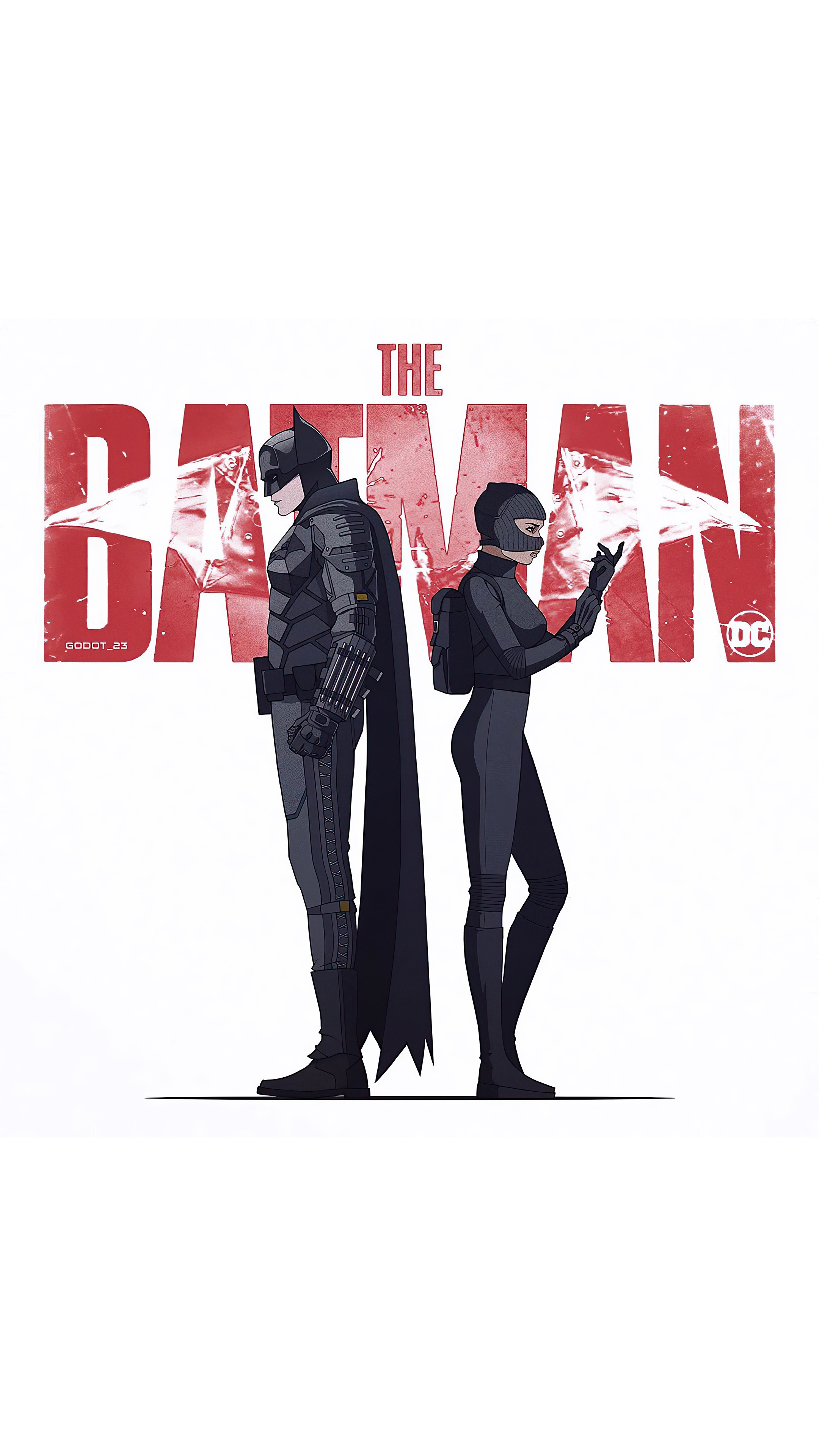 Batman and Catwoman from The Batman 4K HD Phone Wallpaper