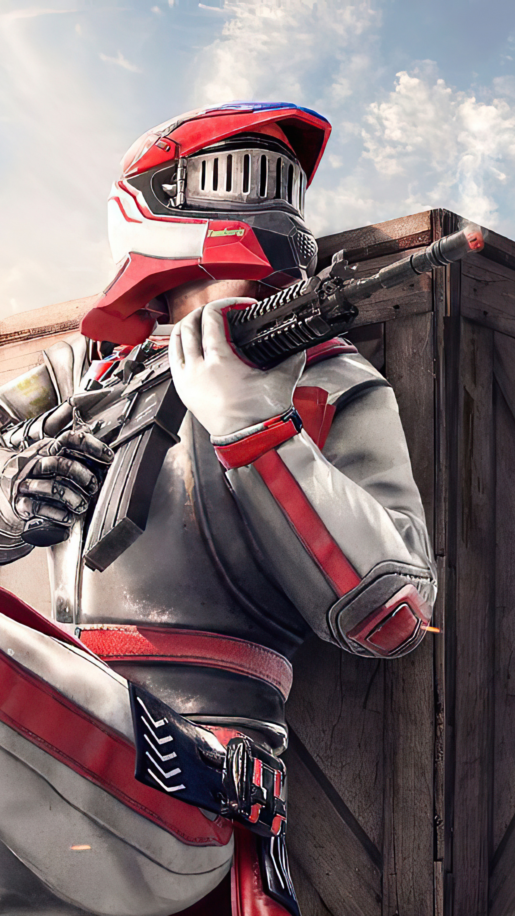 Player in PUBG armor holding a rifle HD Phone Wallpaper