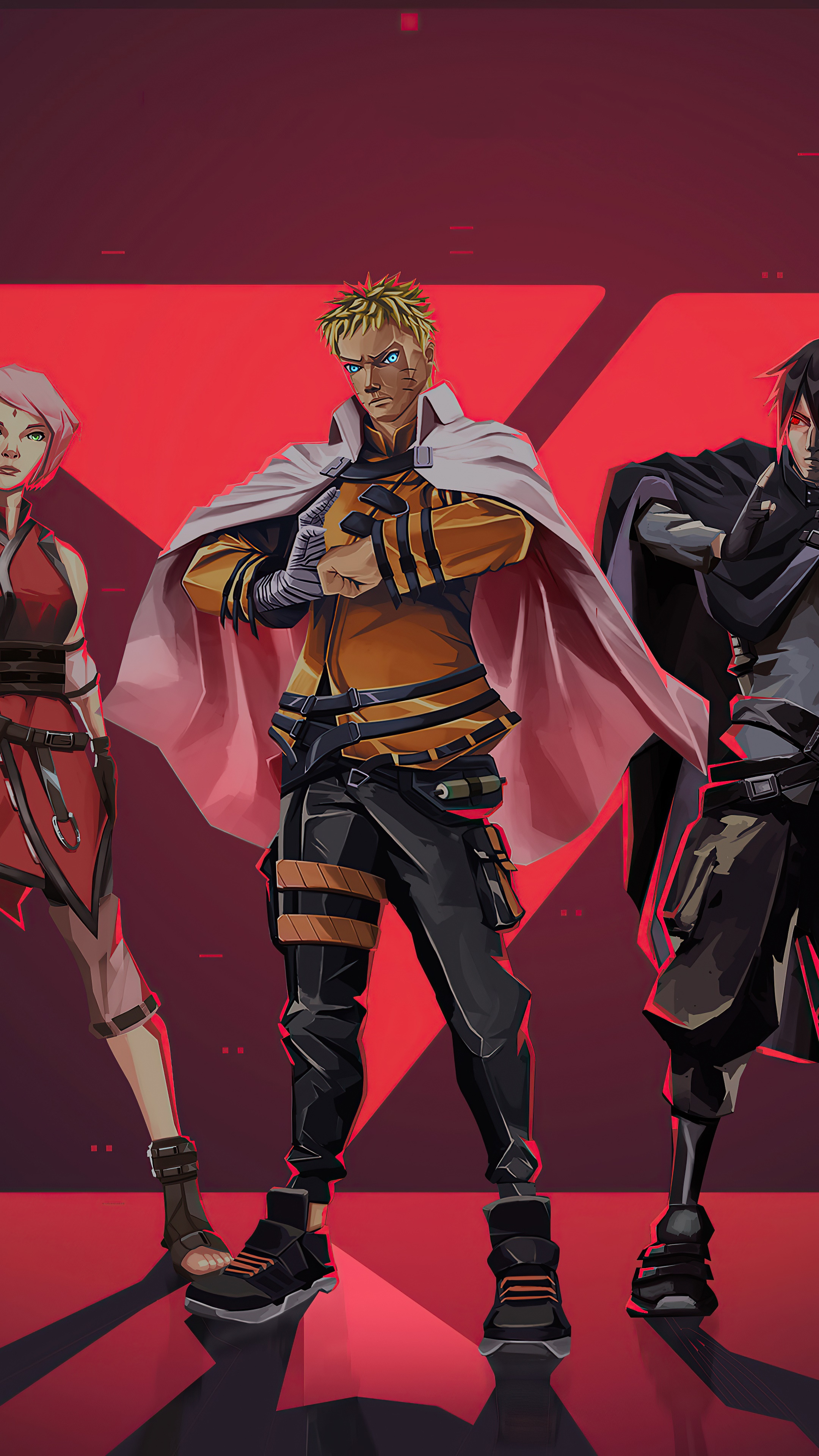 Naruto, Sakura, and Sasuke from Naruto HD Phone Wallpaper