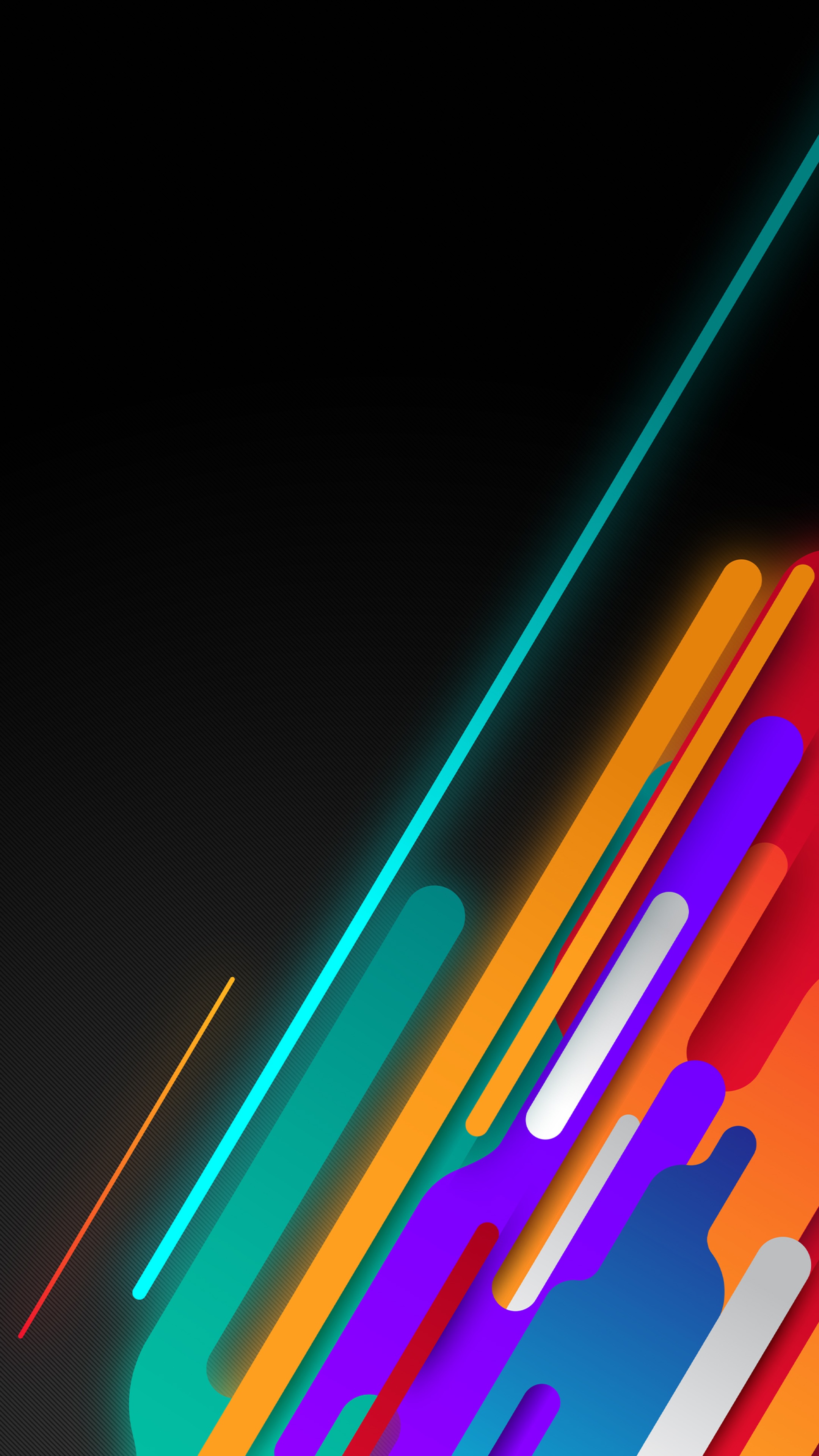 Abstract digital art with colorful rounded lines HD Phone Wallpaper