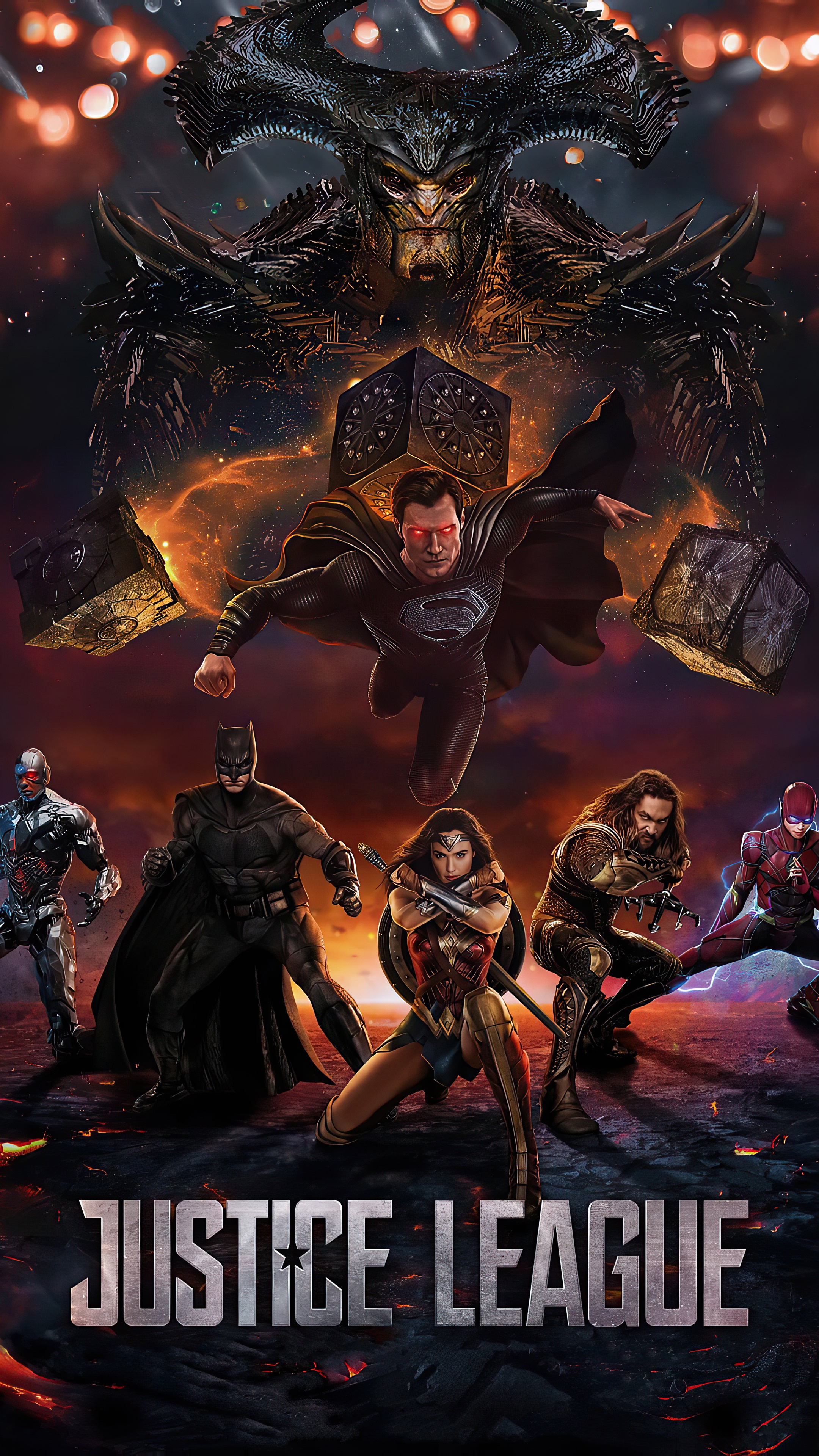 Justice League with Steppenwolf and Mother Boxes HD Phone Wallpaper
