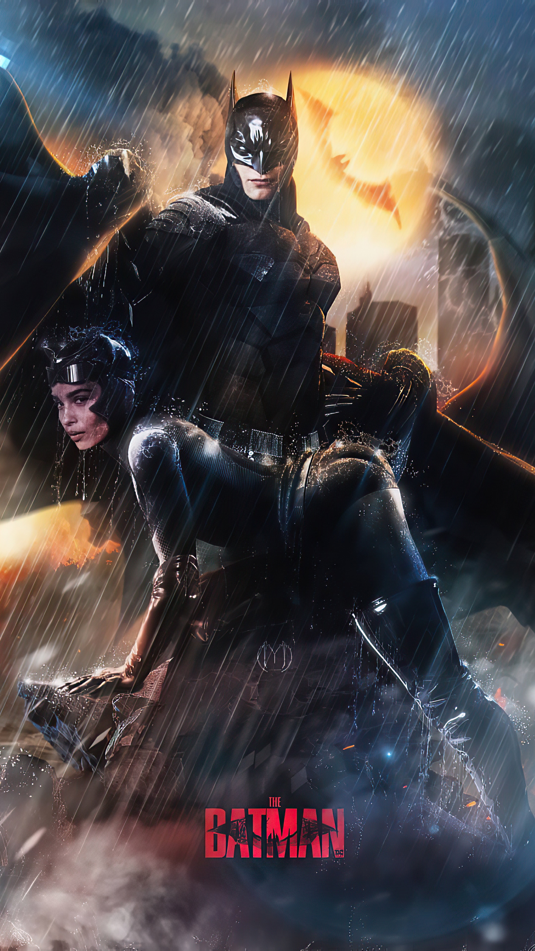 Batman and Catwoman from The Batman 4K HD Phone Wallpaper