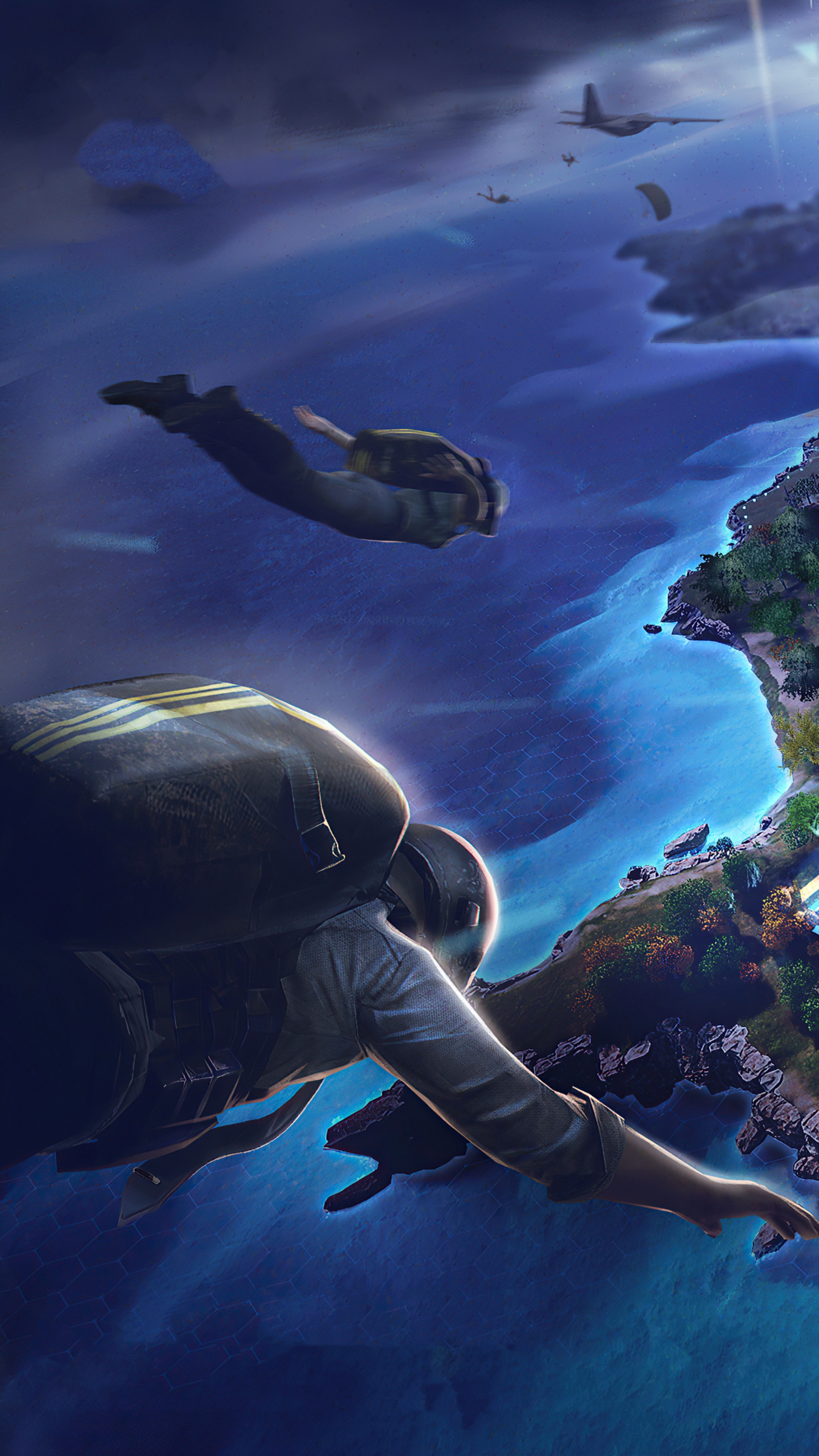 PlayerUnknown's Battlegrounds paratroopers jumping from planes HD Phone Wallpaper