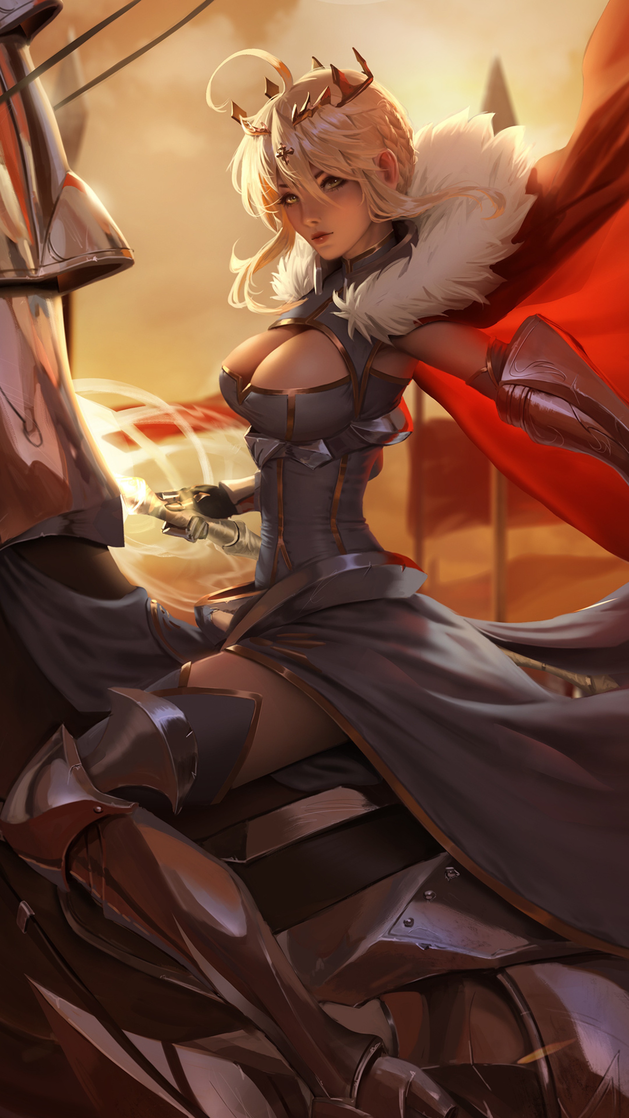 Saber from Fate/Grand Order artwork HD Phone Wallpaper