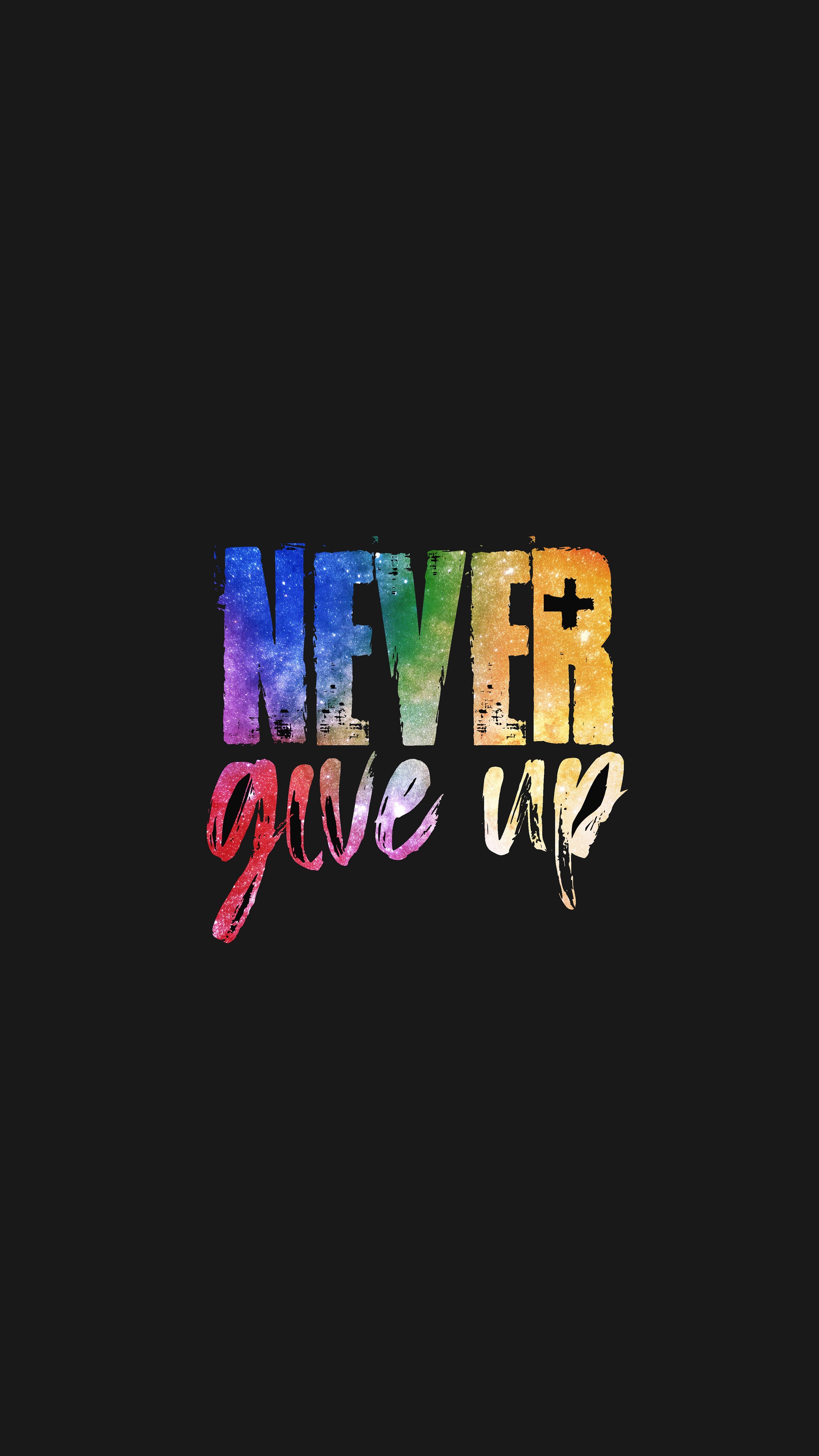 Never Give Up typography 4K HD Phone Wallpaper