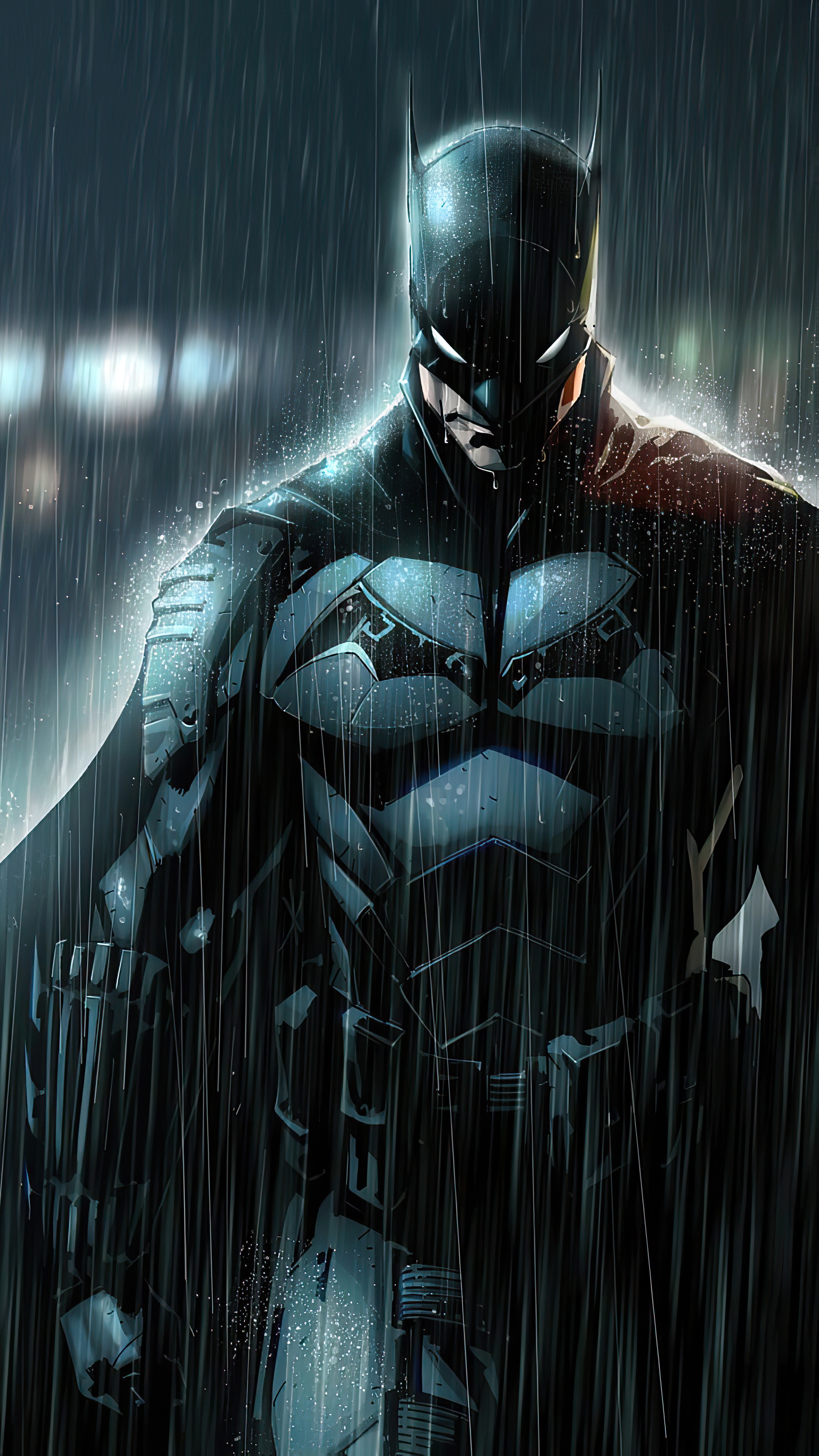 Batman in the Rain 4K HD Phone Wallpaper