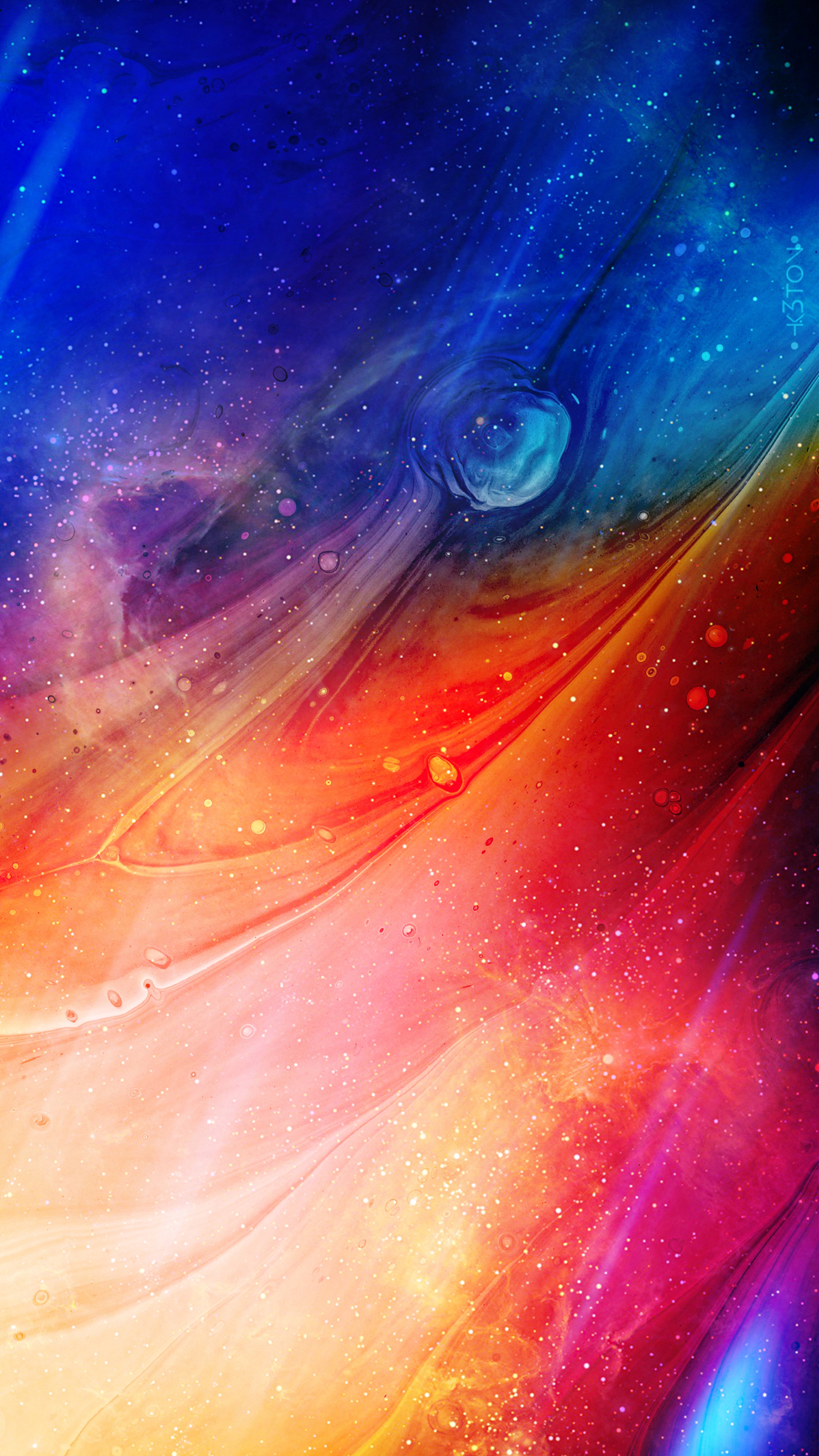 Abstract digital art with cosmic colors HD Phone Wallpaper