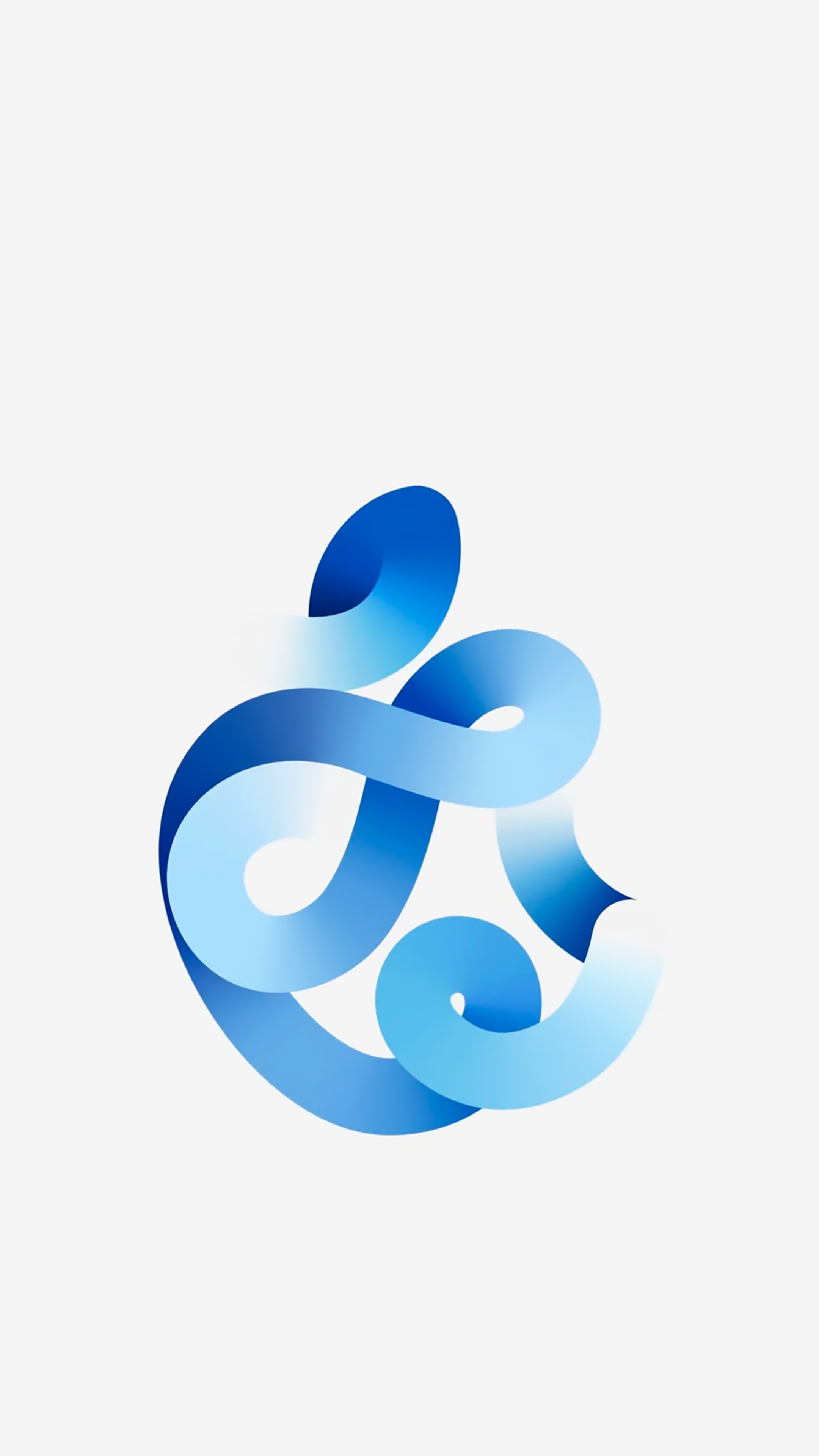 Apple logo with blue ribbon effect HD Phone Wallpaper